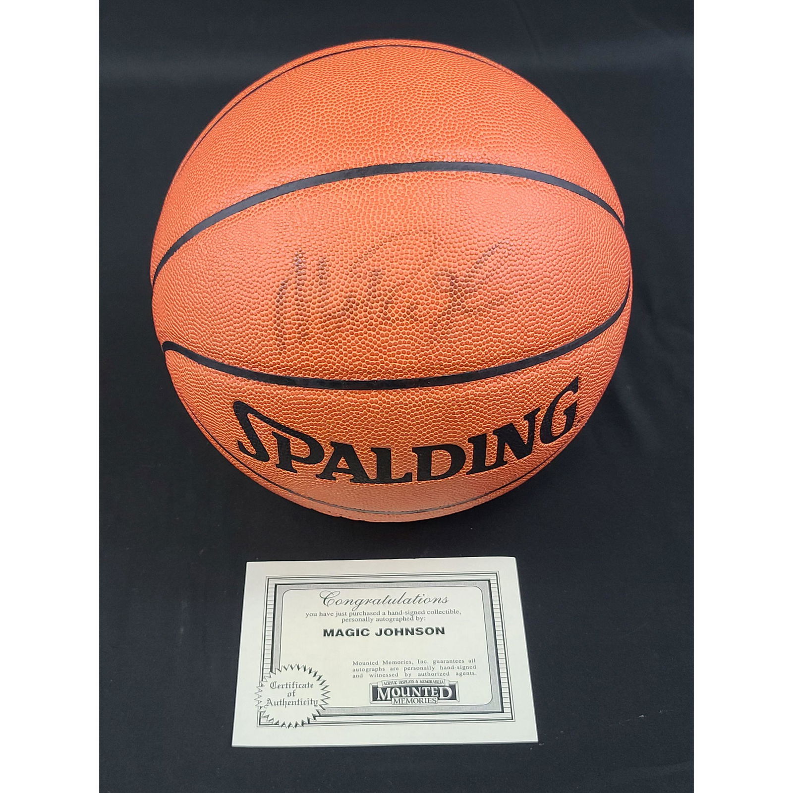Autographed Earvin "MAGIC" Johnson Basketball w/ COA (1 of 6)
