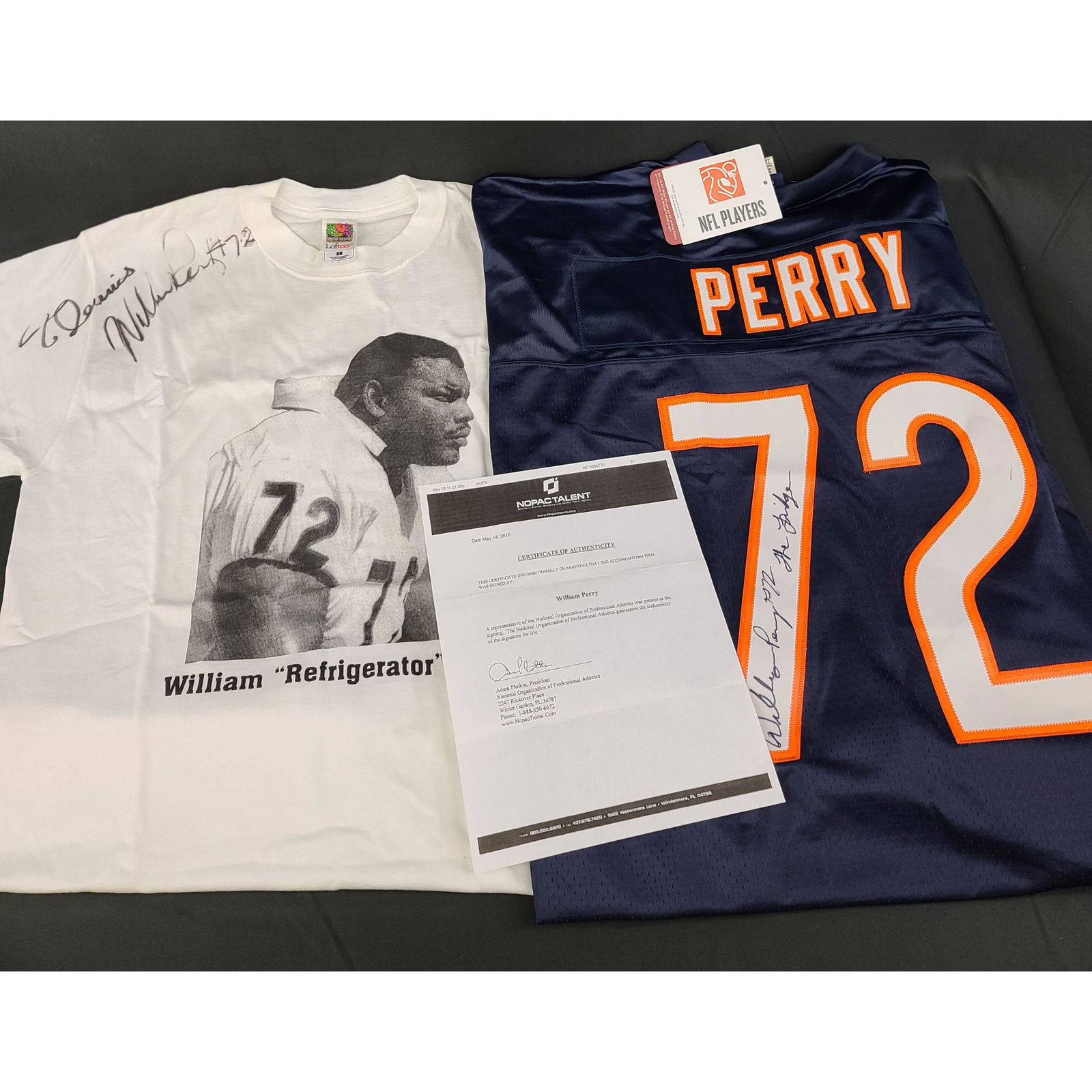 Lot Of 2 Autographed William "REFRIGERATOR" Perry Chica (1 of 6)