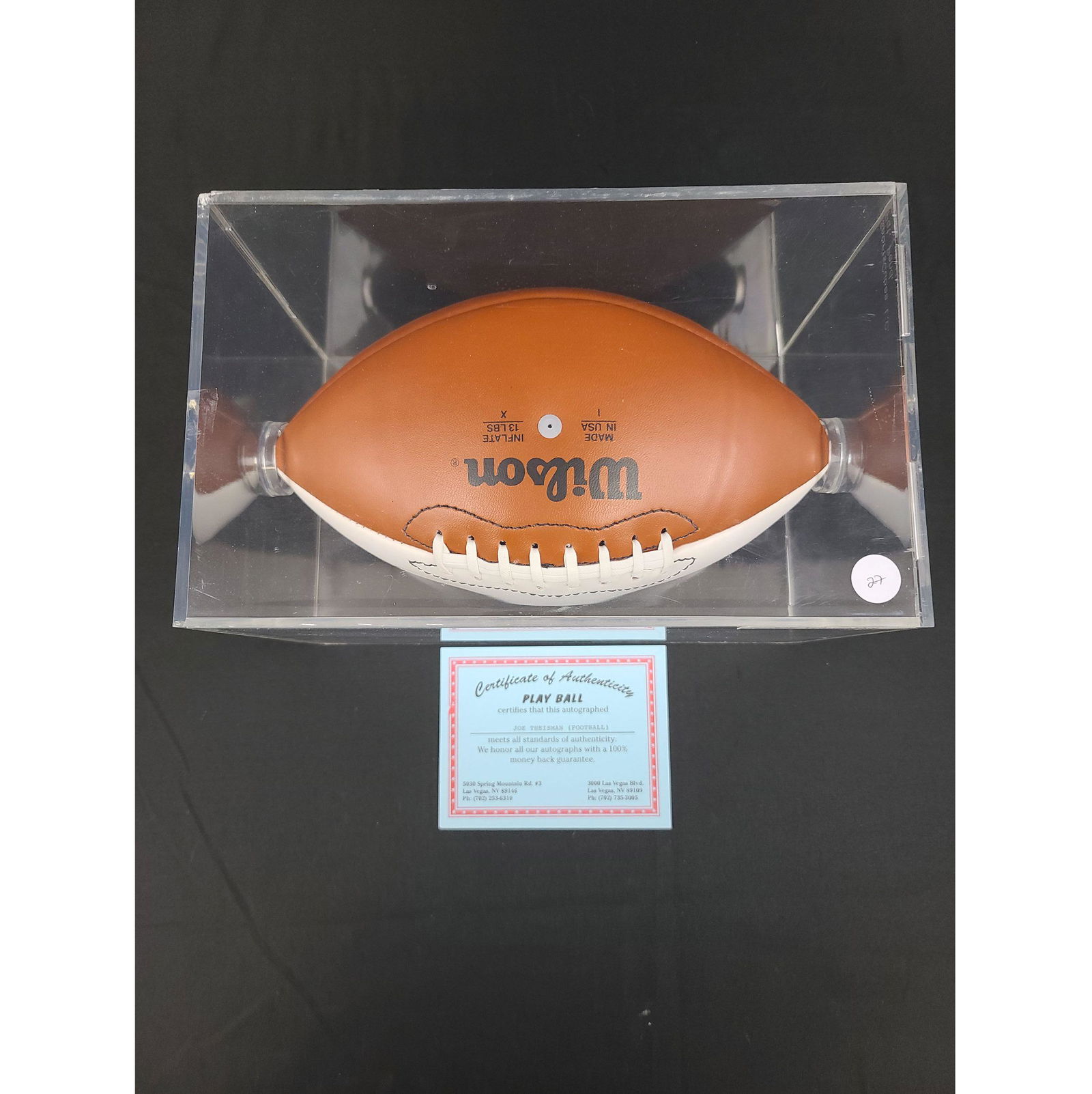 Autographed Joe Theisman #7 NFL Football (1 of 2)