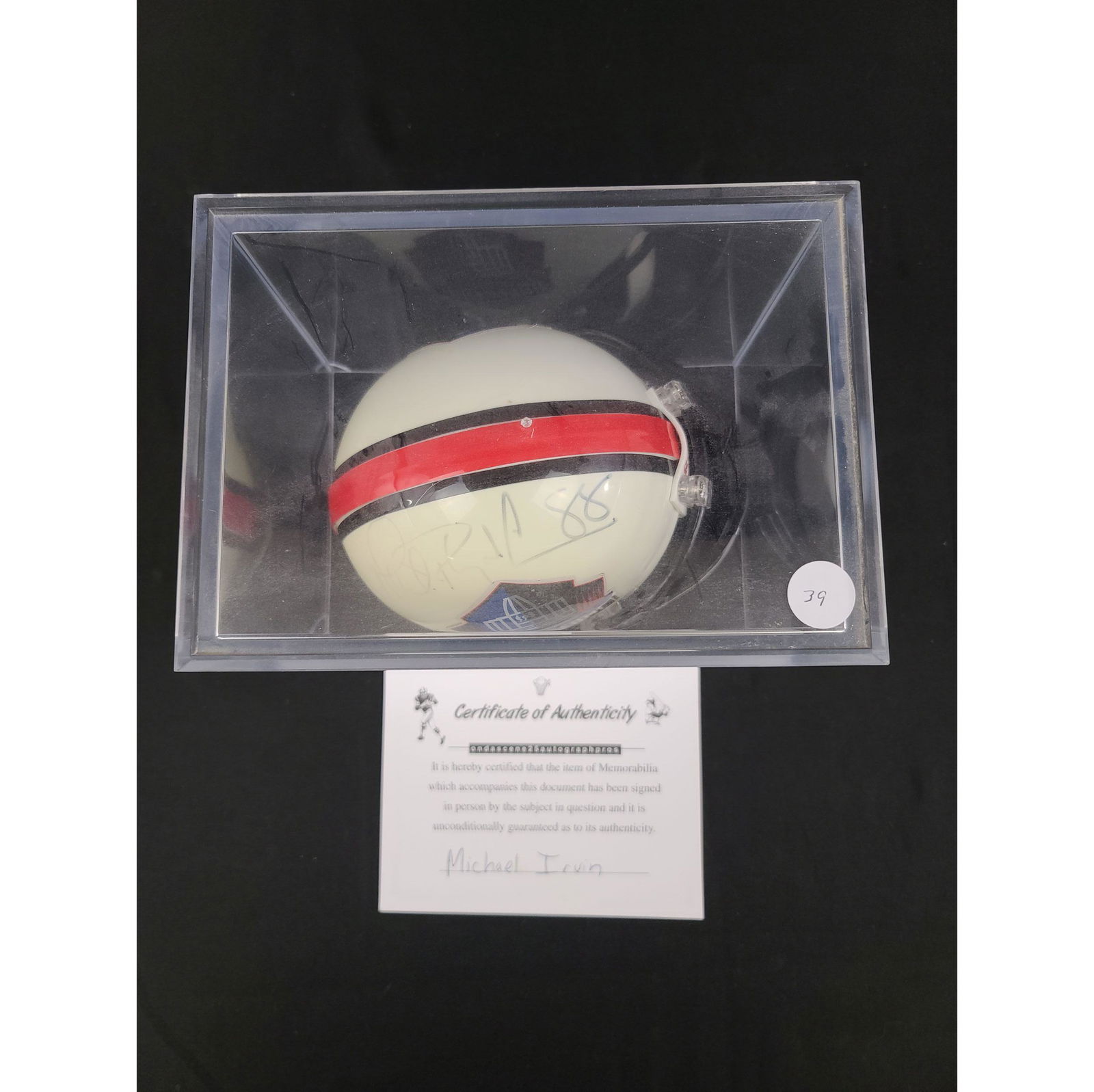 Autographed Micheal Irvin HOF Mini Helmet Special Editi (1 of 2)
