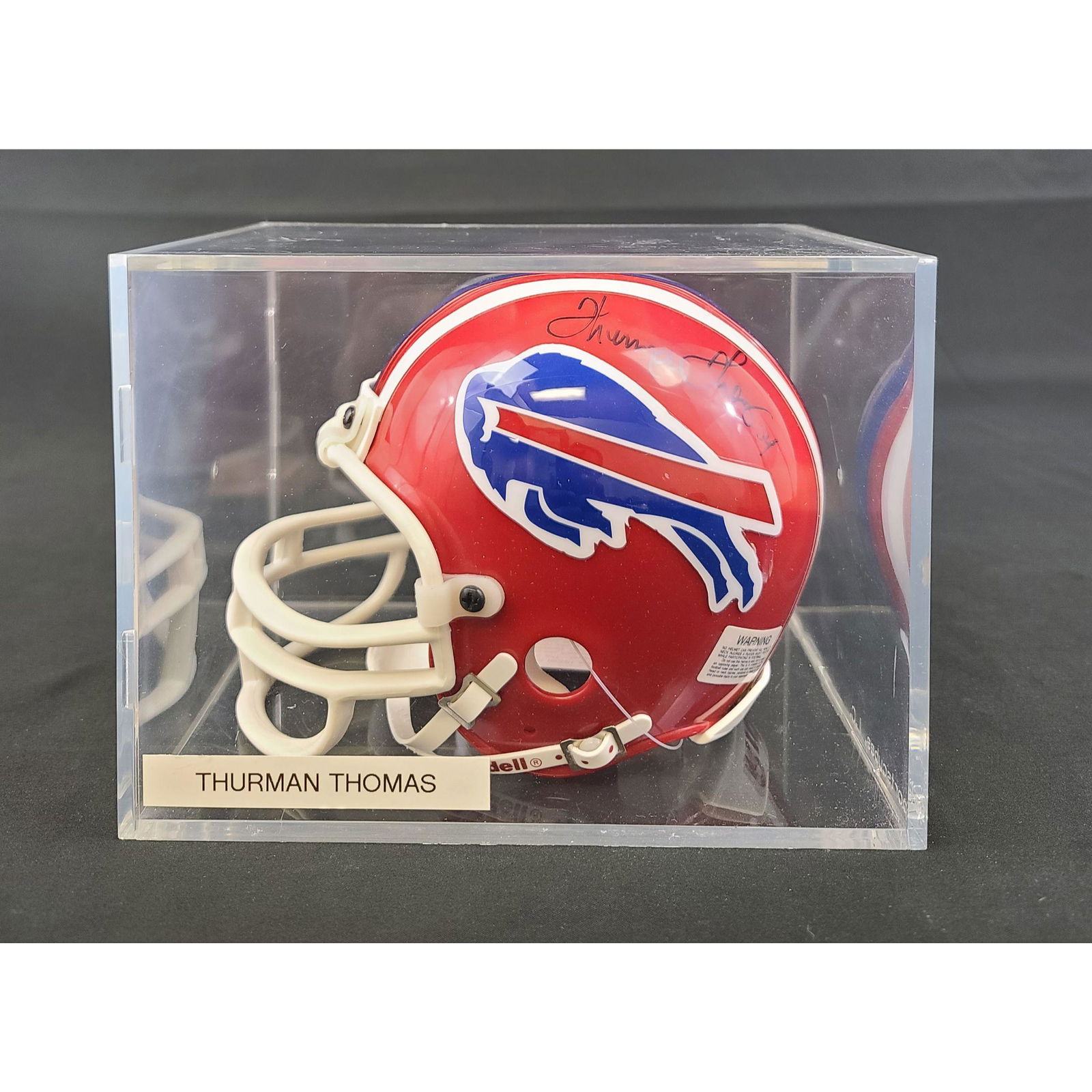 Autographed Thurman Thomas NFL Mini Helmet Buffalo Bill (1 of 2)