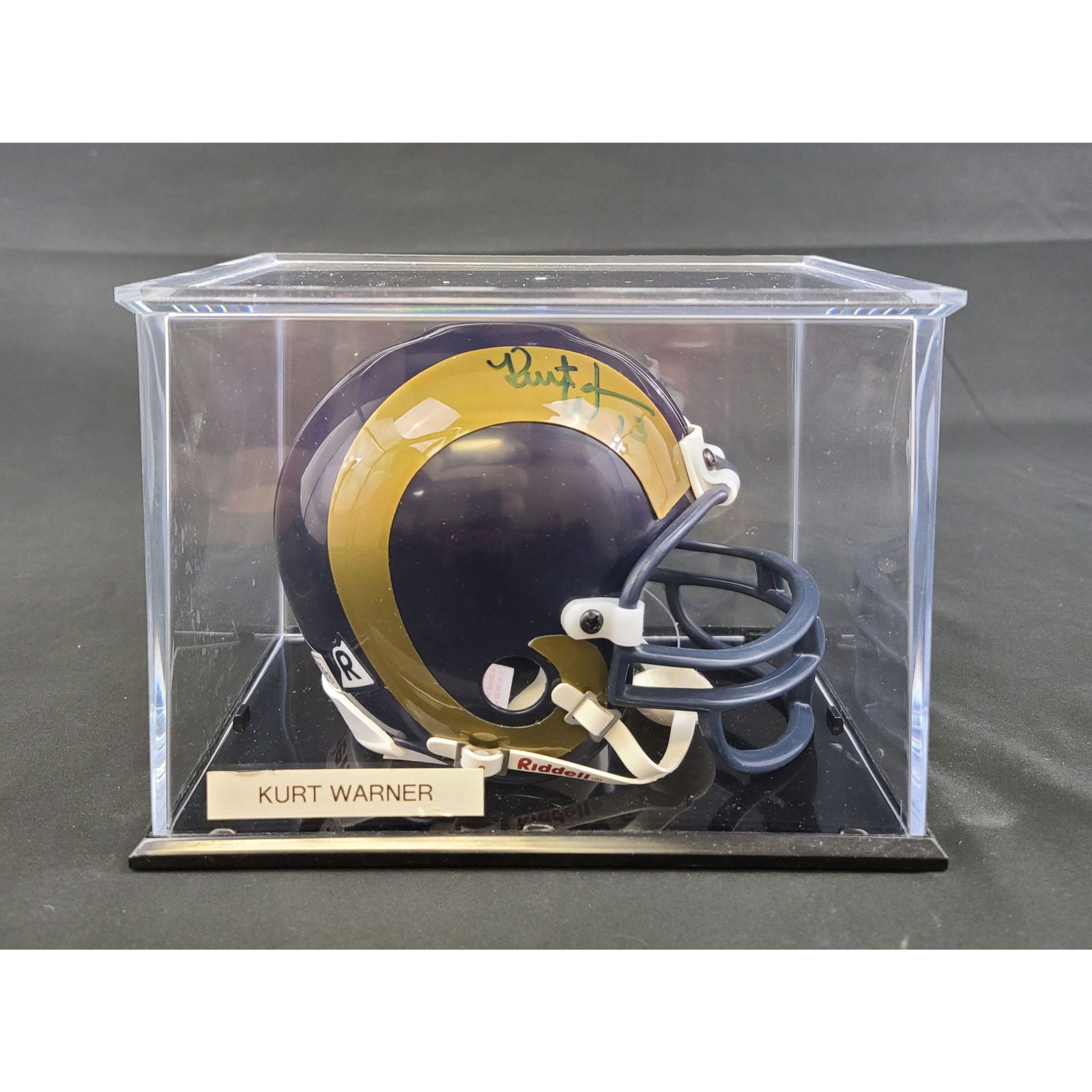 Autographed KURT WARNER #13 ST Louis Rams Mini Helmet (1 of 2)