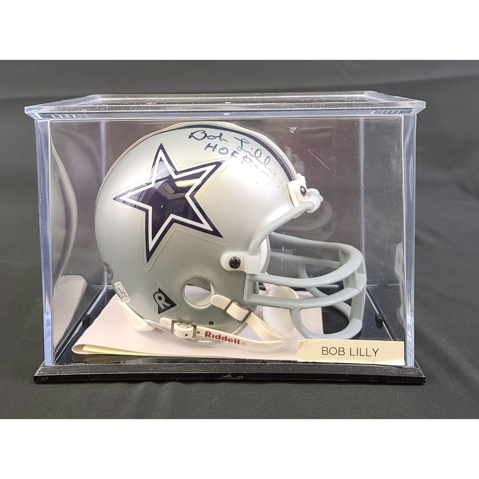 Authentic BOB LILLY #74 Autographed Mini Helmet Dallas: Authentic BOB LILLY #74 Autographed Mini Helmet Dallas Cowboys with Certificate of Authenticity