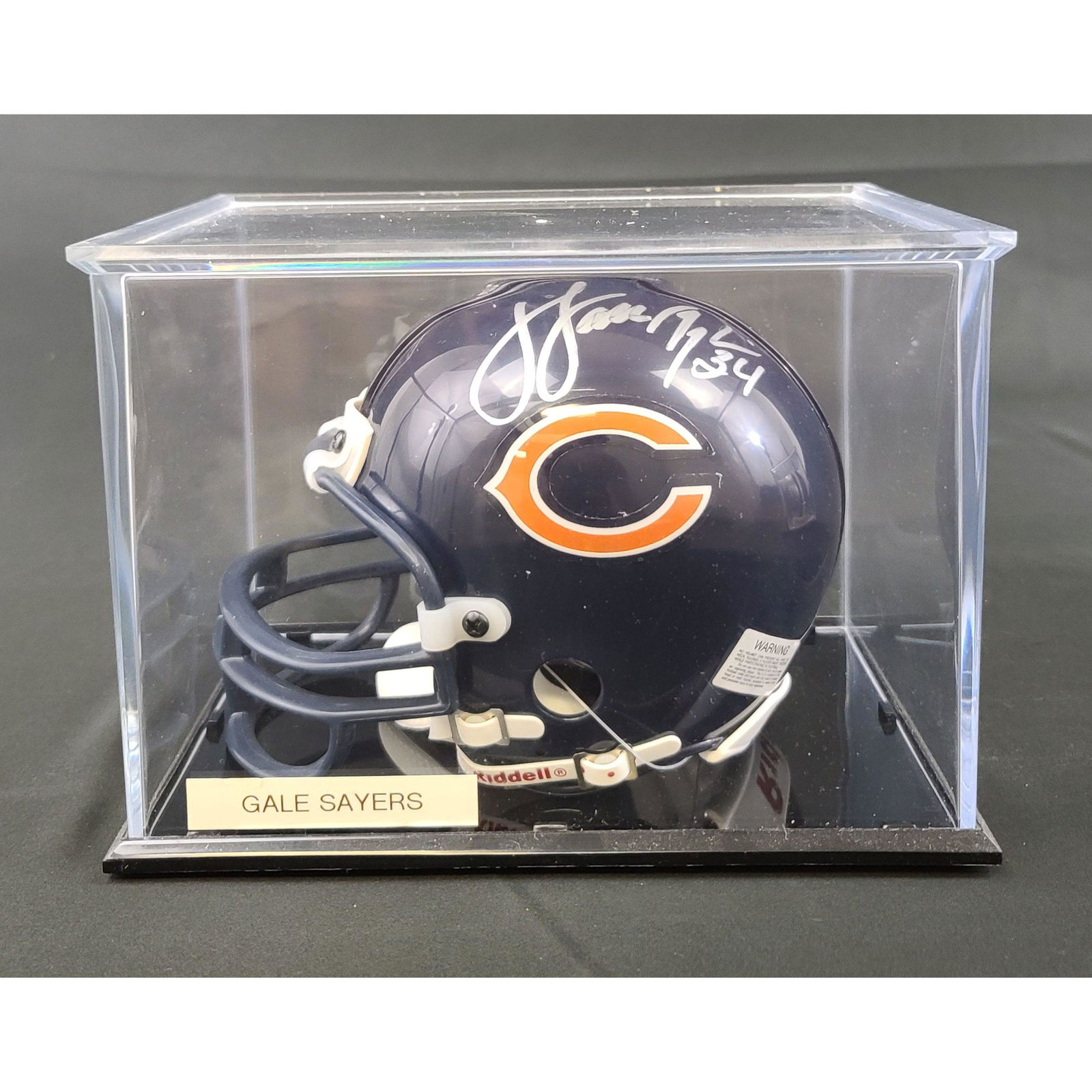Autographed GALE SAYERS Chicago Bears Mini Helmet #34 (1 of 2)