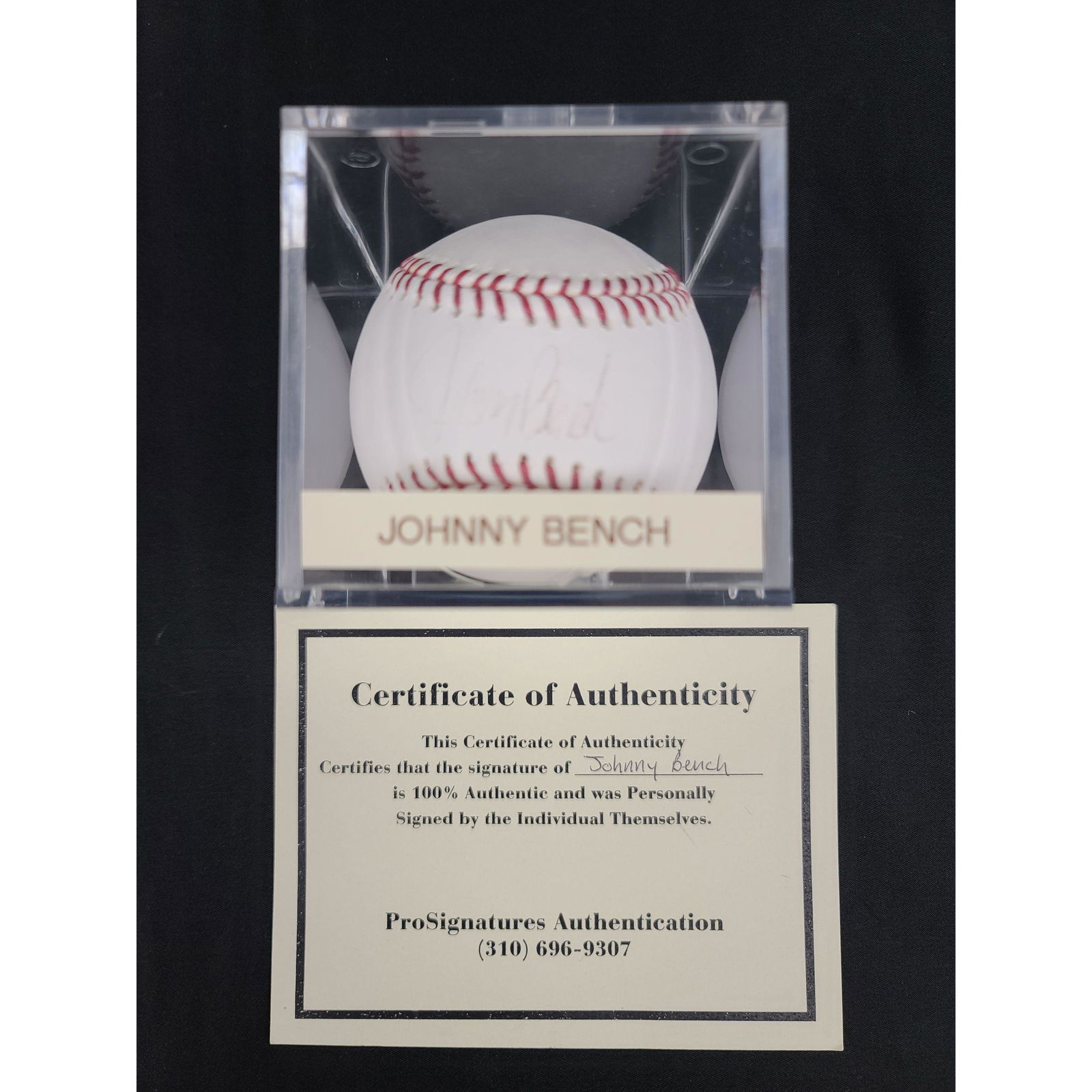 Johnny Bench Autographed Baseball With COA (1 of 3)