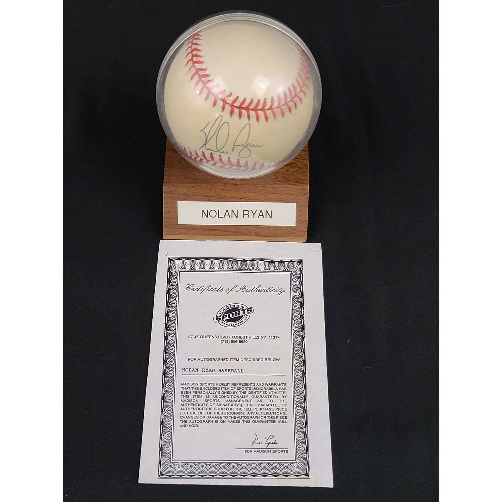NOLAN RYAN Official MLB Autographed Baseball w/ COA (1 of 2)