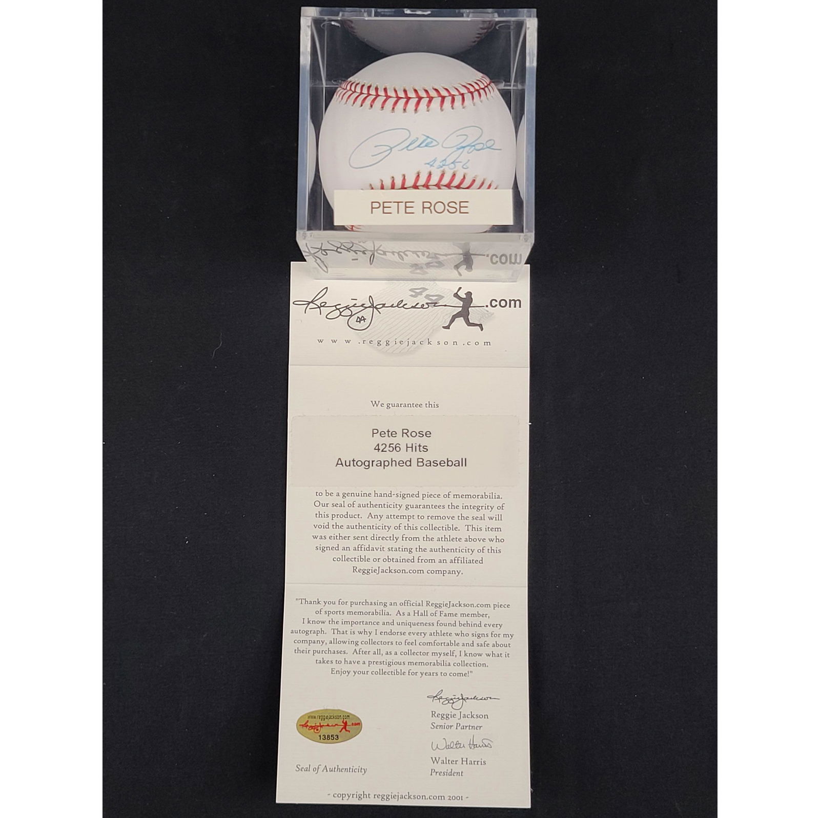 Authentic Autographed PETE ROSE "4256 HITS" MLB Basebal (1 of 4)