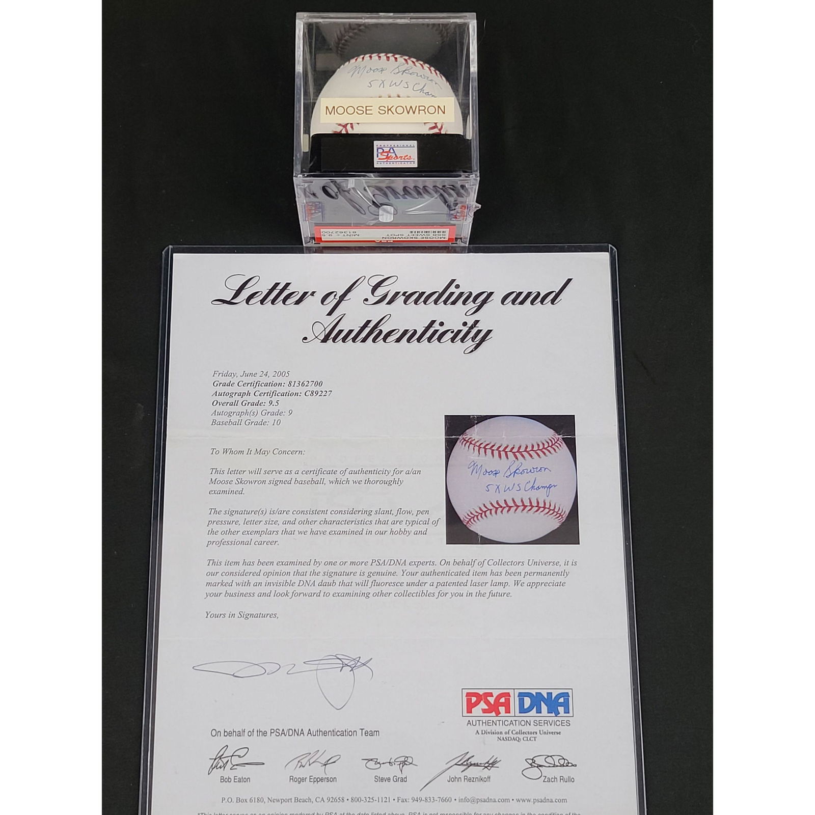 New York Yankee Moose Skowron "5x W.S Champs" Autograph (1 of 5)