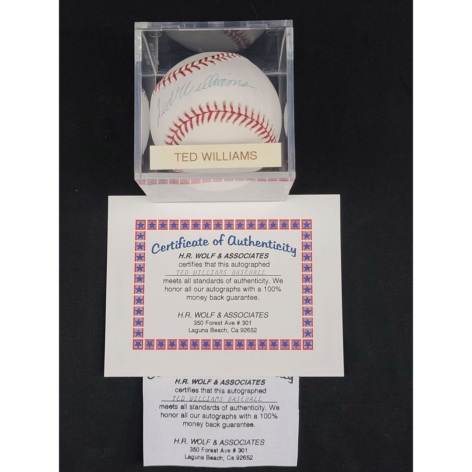 Autographed TED WILLIAMS MLB Baseball w/ COA*** (1 of 6)