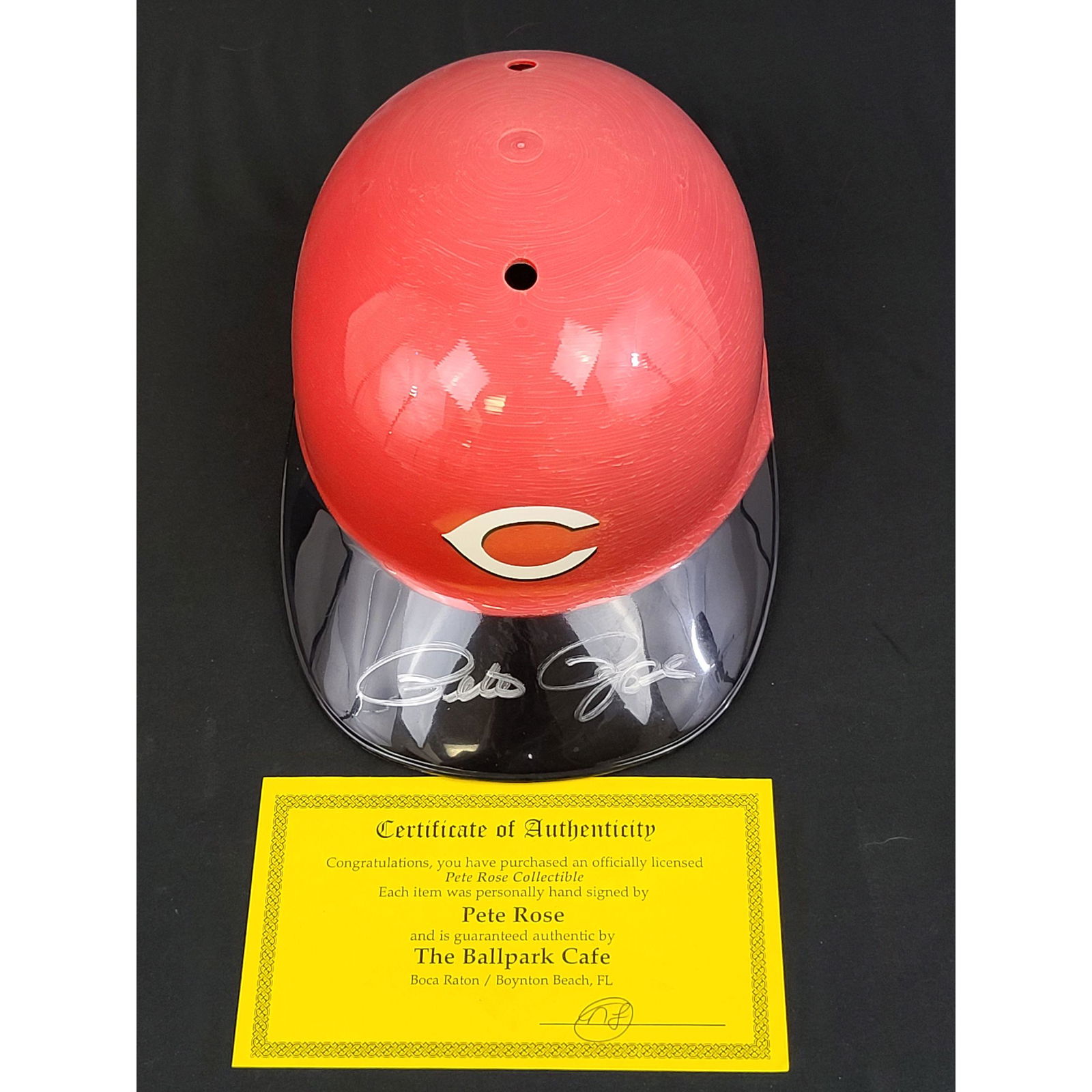 PETE ROSE Autographed Batting Helmet Cincinnati Reds wi (1 of 4)