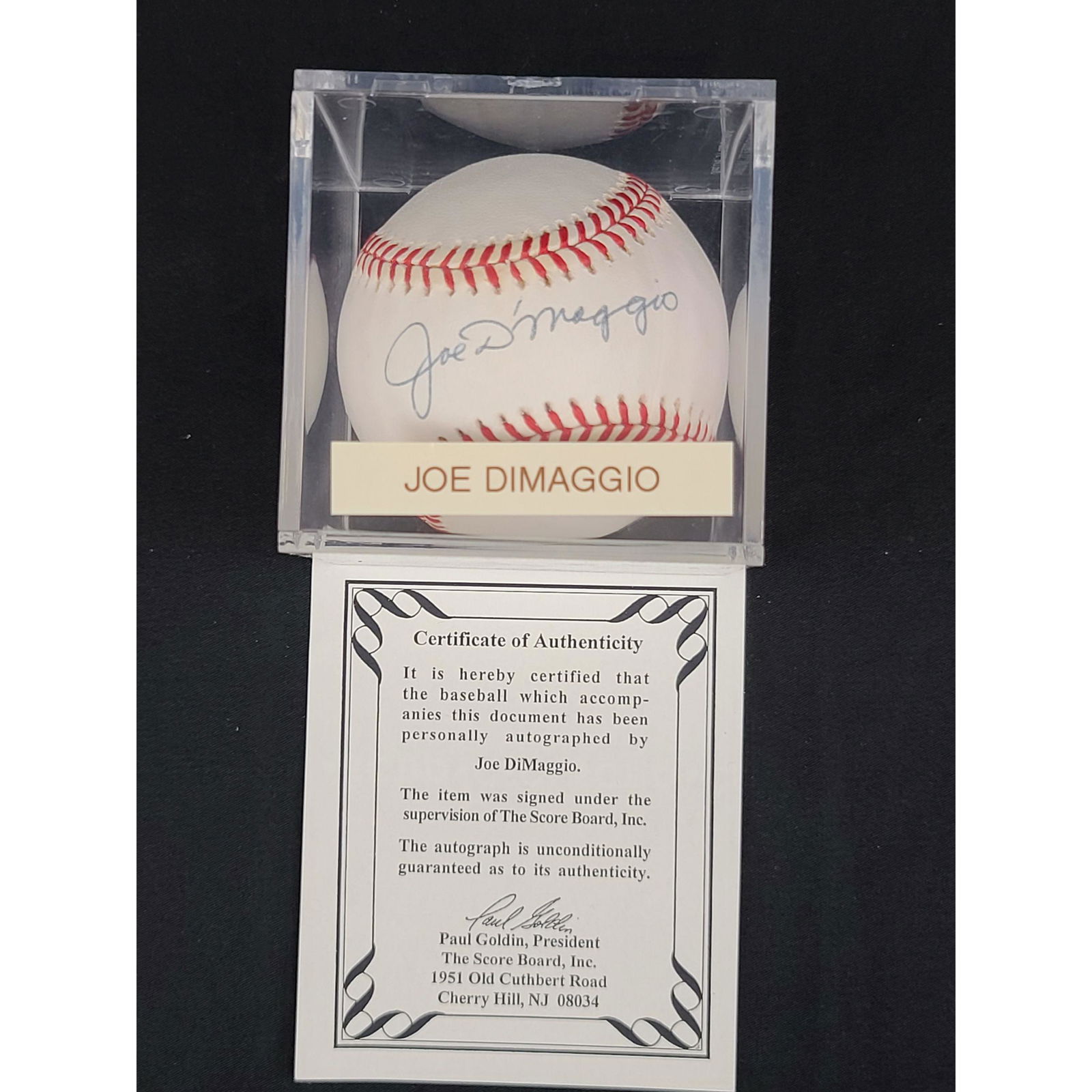 Authentic Autographed "JOE DIMAGGIO"  MLB Baseball w/ C (1 of 3)