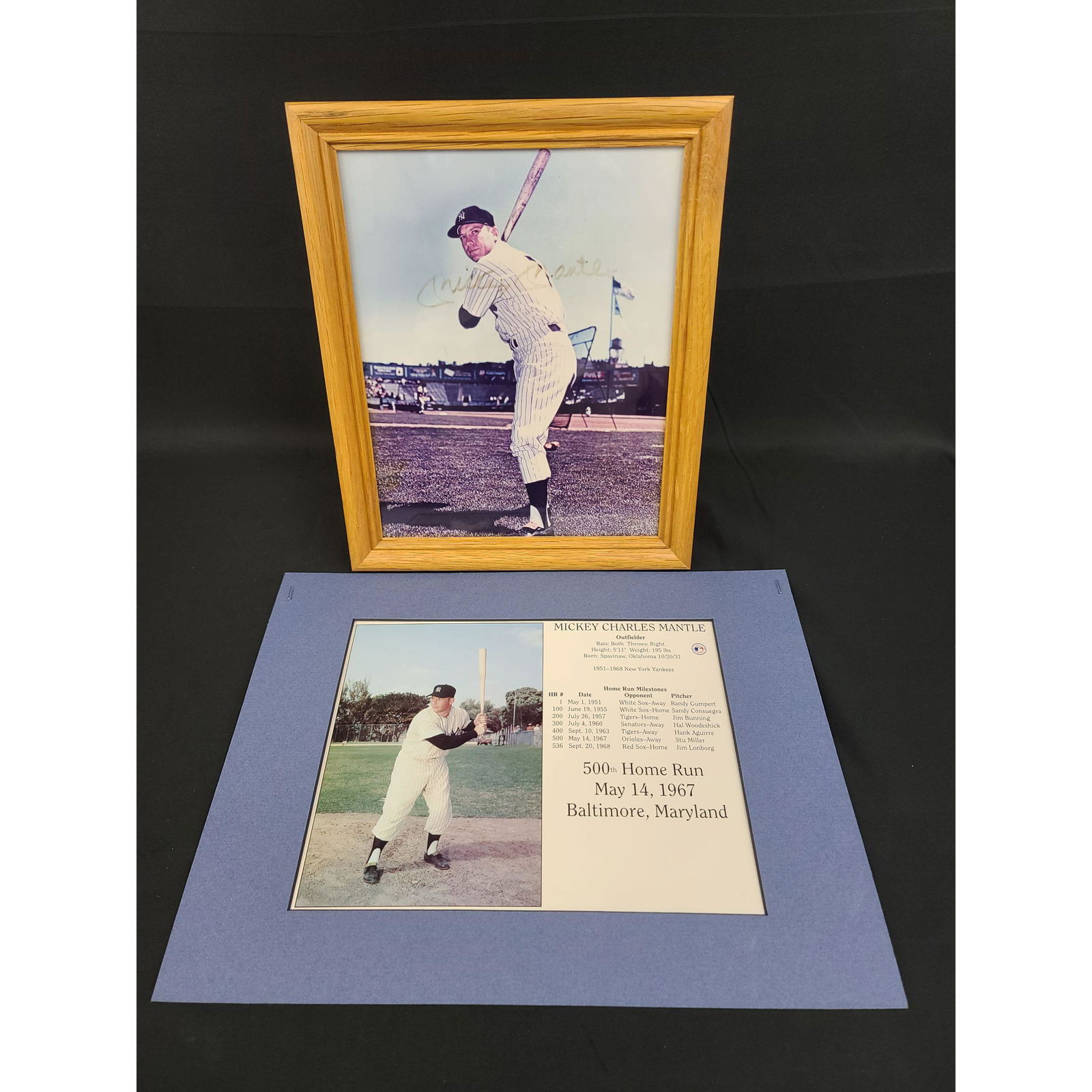 Autographed Mickey Mantle NYY 8X10 Photo with Coa (1 of 4)