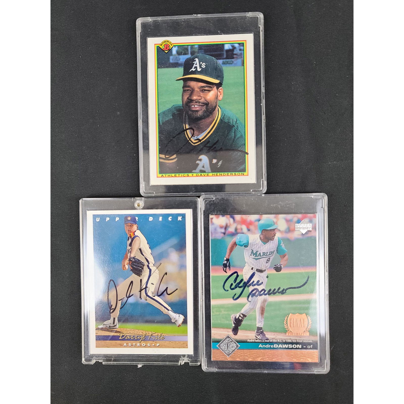 Lot Of 3 Autographed Baseball Cards Mint Andre Dawson/D (1 of 4)