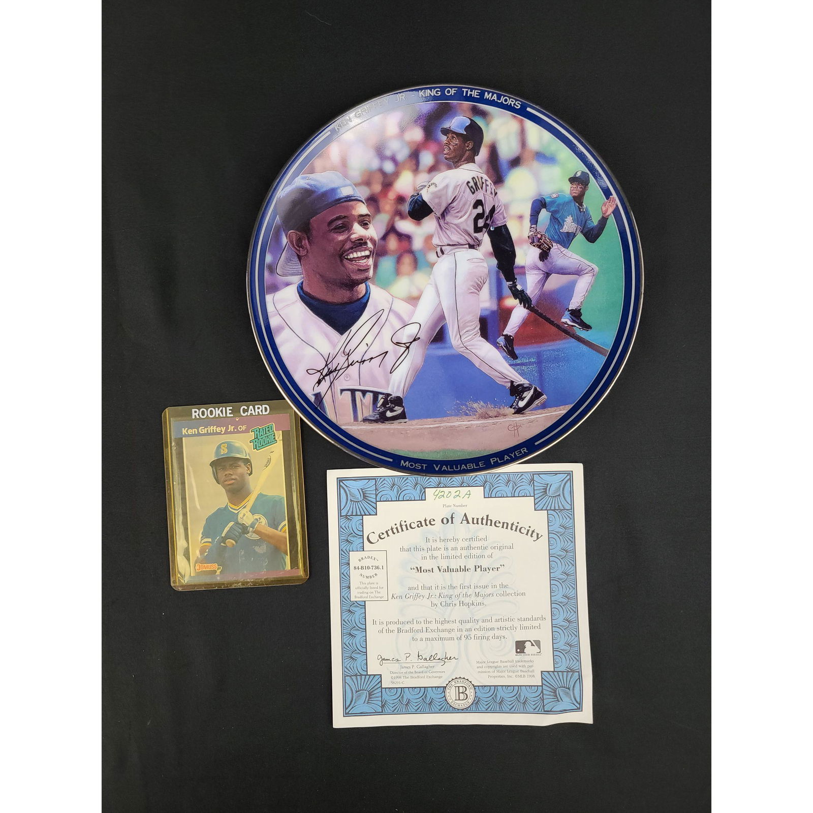 KEN GRIFFEY ROOKIE CARD MINT W/ COLLECTIBLE MVP PLATE (1 of 4)
