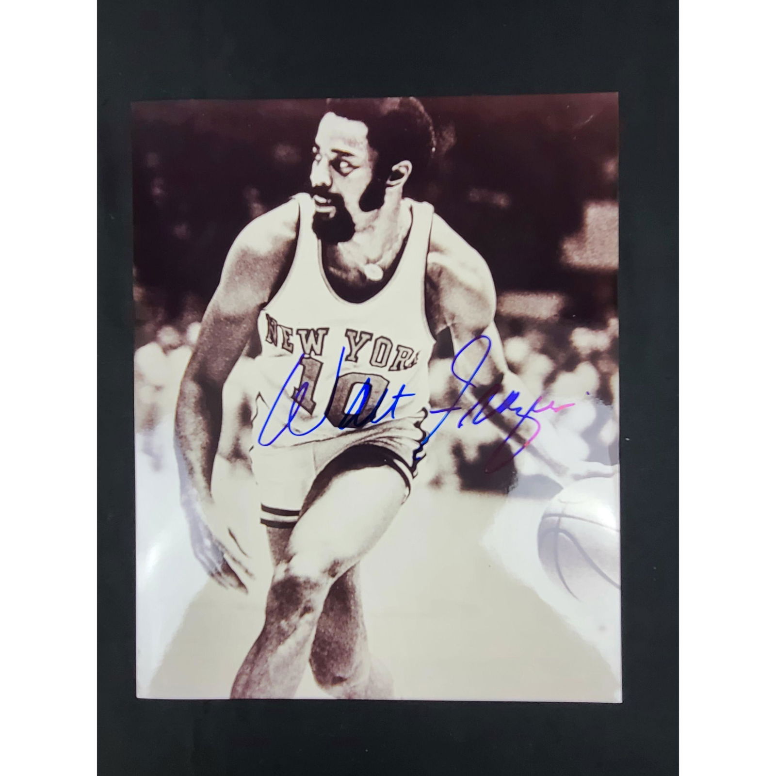 Autographed NY KNICKS WALT FRAZIER Photo w/ COA (1 of 2)