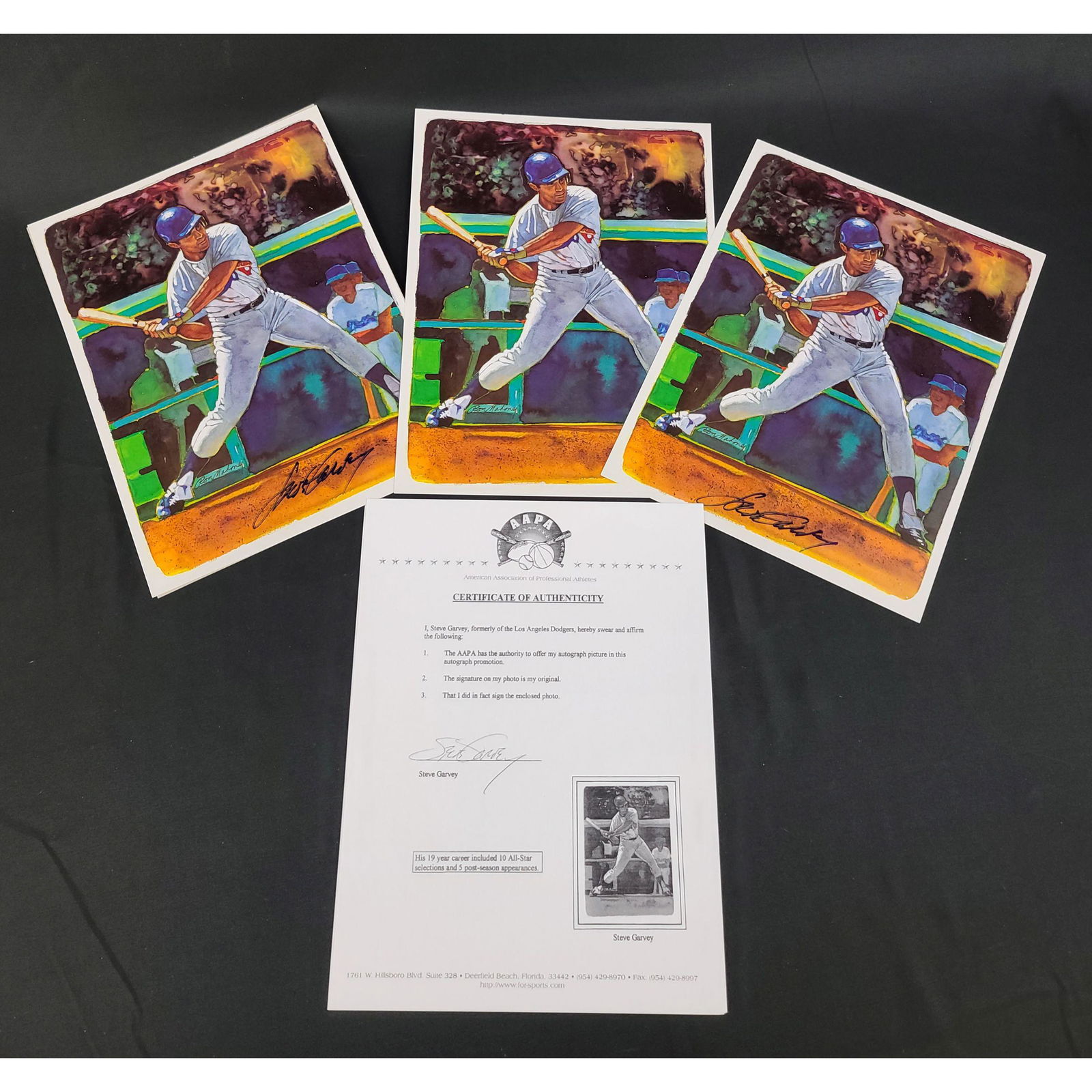 LOT OF 3 VINTAGE LA DODGERS STEVE GARVEY AUTOGRAPH W/ C (1 of 2)