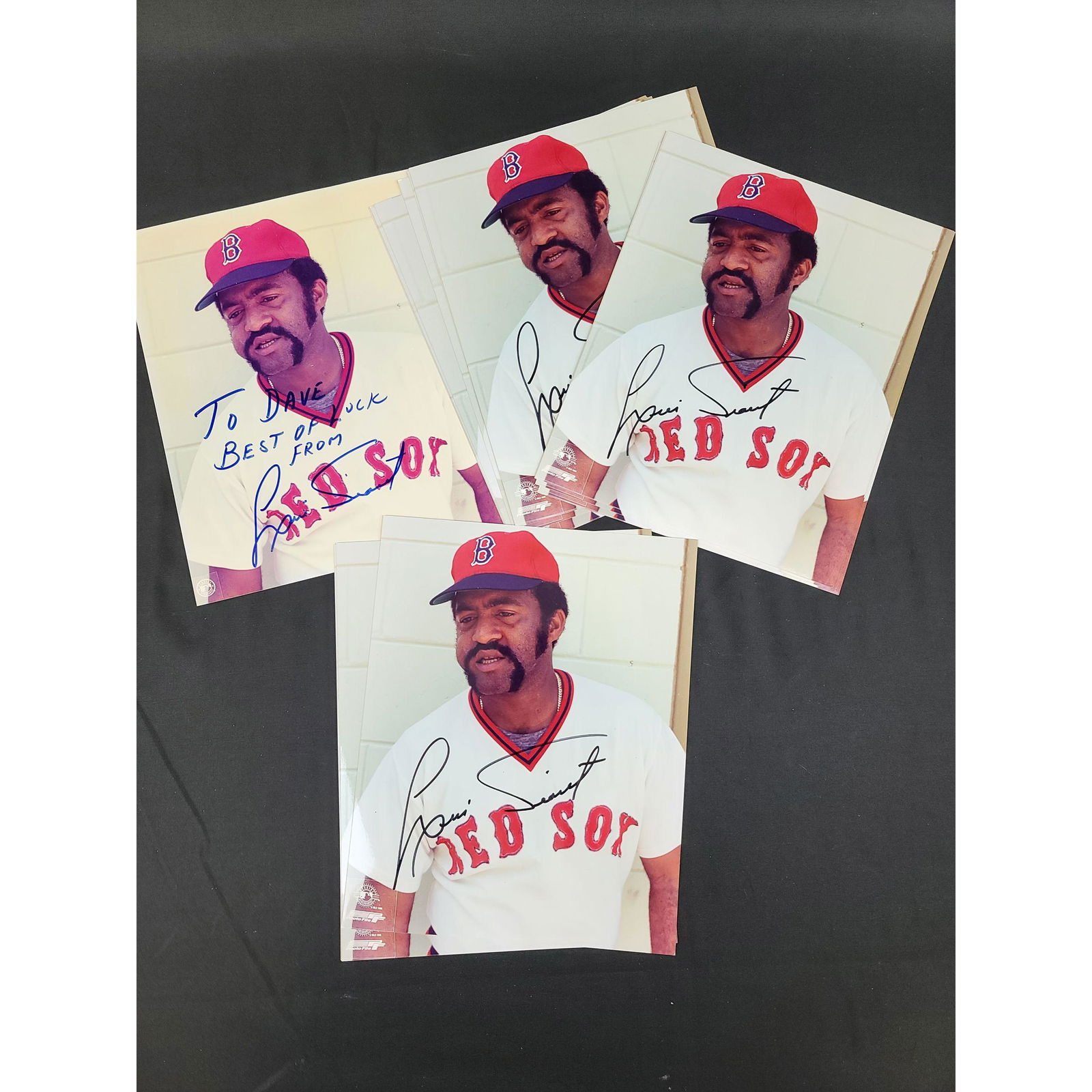 LOT OF 19 BOSTON RED SOX LUIS TIANT AUTOGRAPHED PHOTOS (1 of 3)