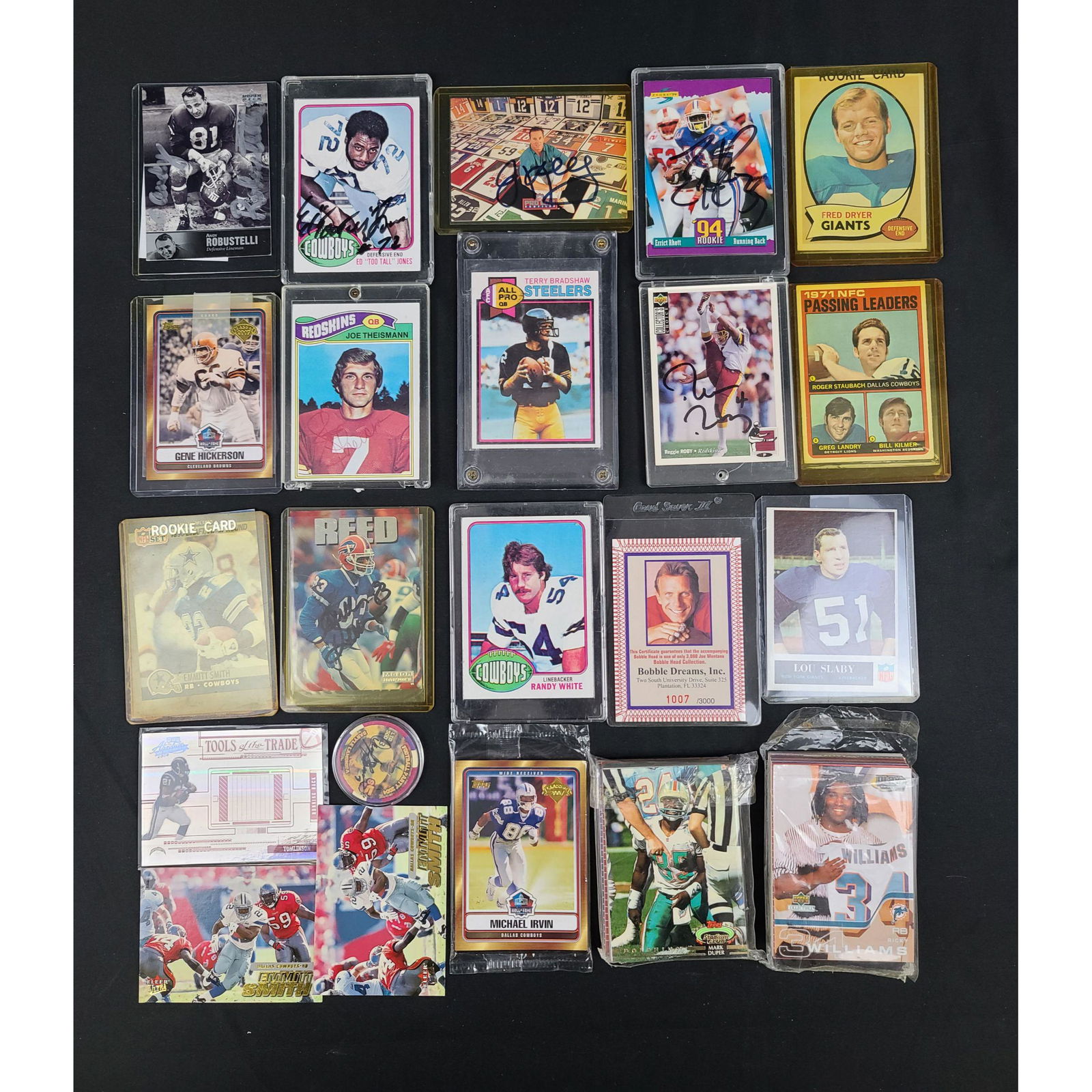 HUGE LOT OF AUTOGRAPHED AND VINTAGE NFL CARDS W/COA (1 of 12)