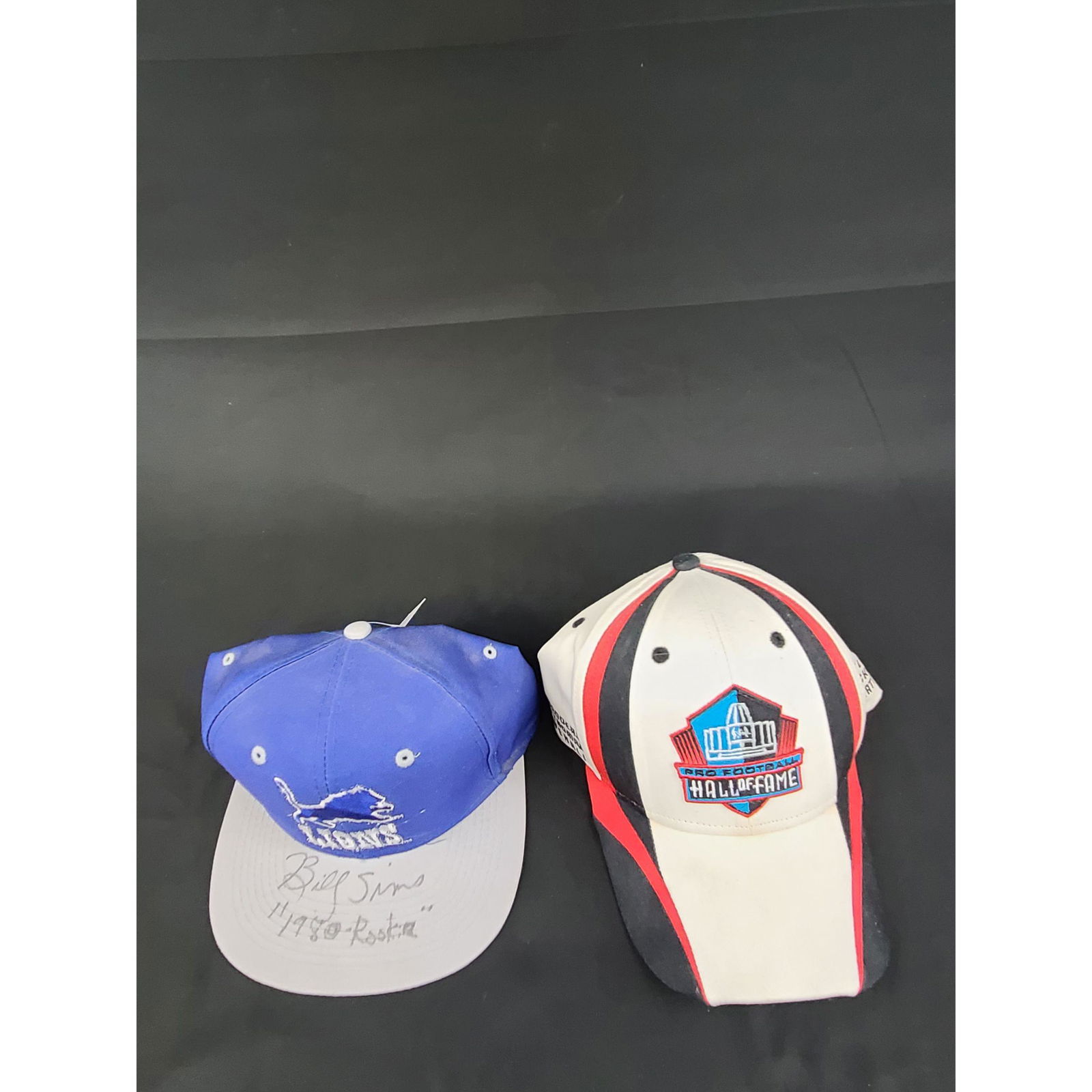 DETROIT LIONS AUTOGRAPHED BILLY SIMS HAT & 2007 HOF H (1 of 7)