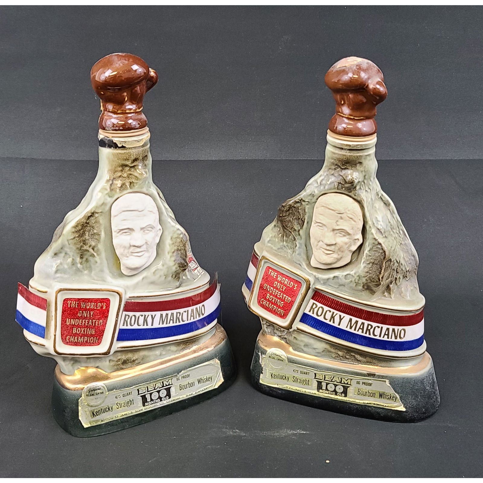 Jim Beam Decanter 1973 Rocky Marciano Undefeated Boxing (1 of 4)
