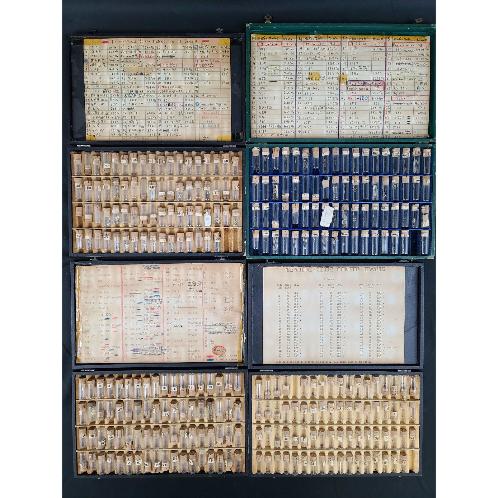 Lot of antique watch parts Seitz Jewel Swiss Bulova: A lot of antique watch parts, Seitz Jewel Swiss & Bulova