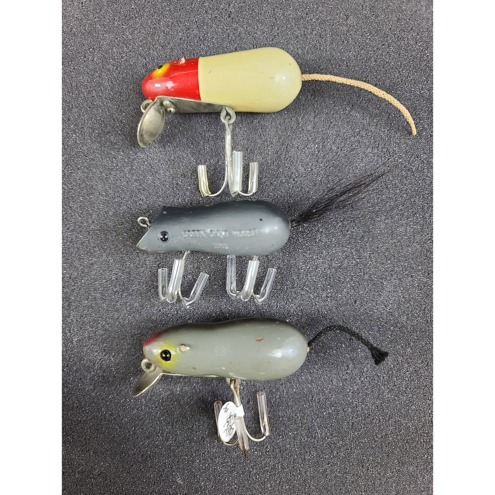 3 Vintage Fishing Lures Creek Chub Mouses (1 of 8)