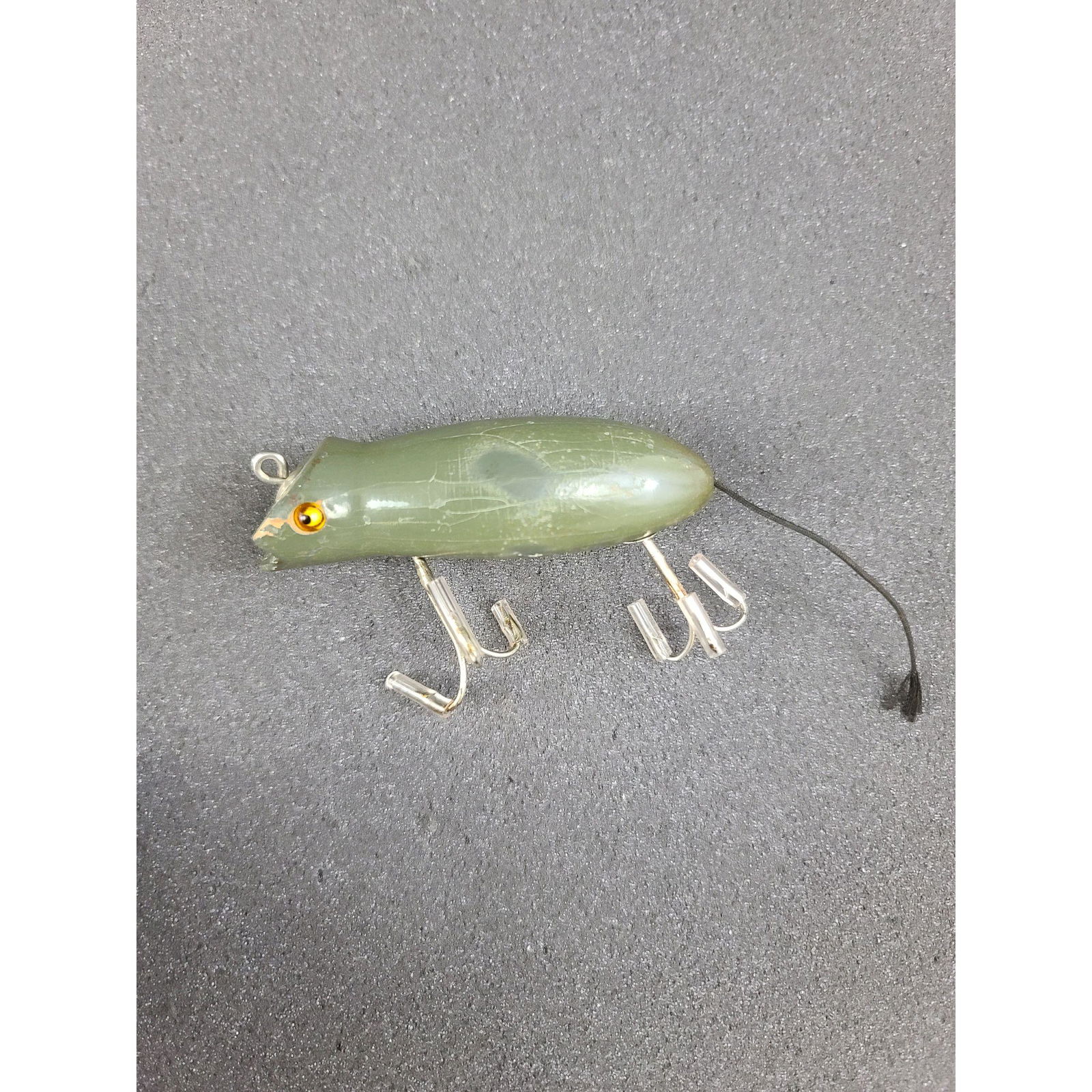 Vintage Fishing Lure Shakespeare Mouse Lure Glass Eyes (1 of 5)