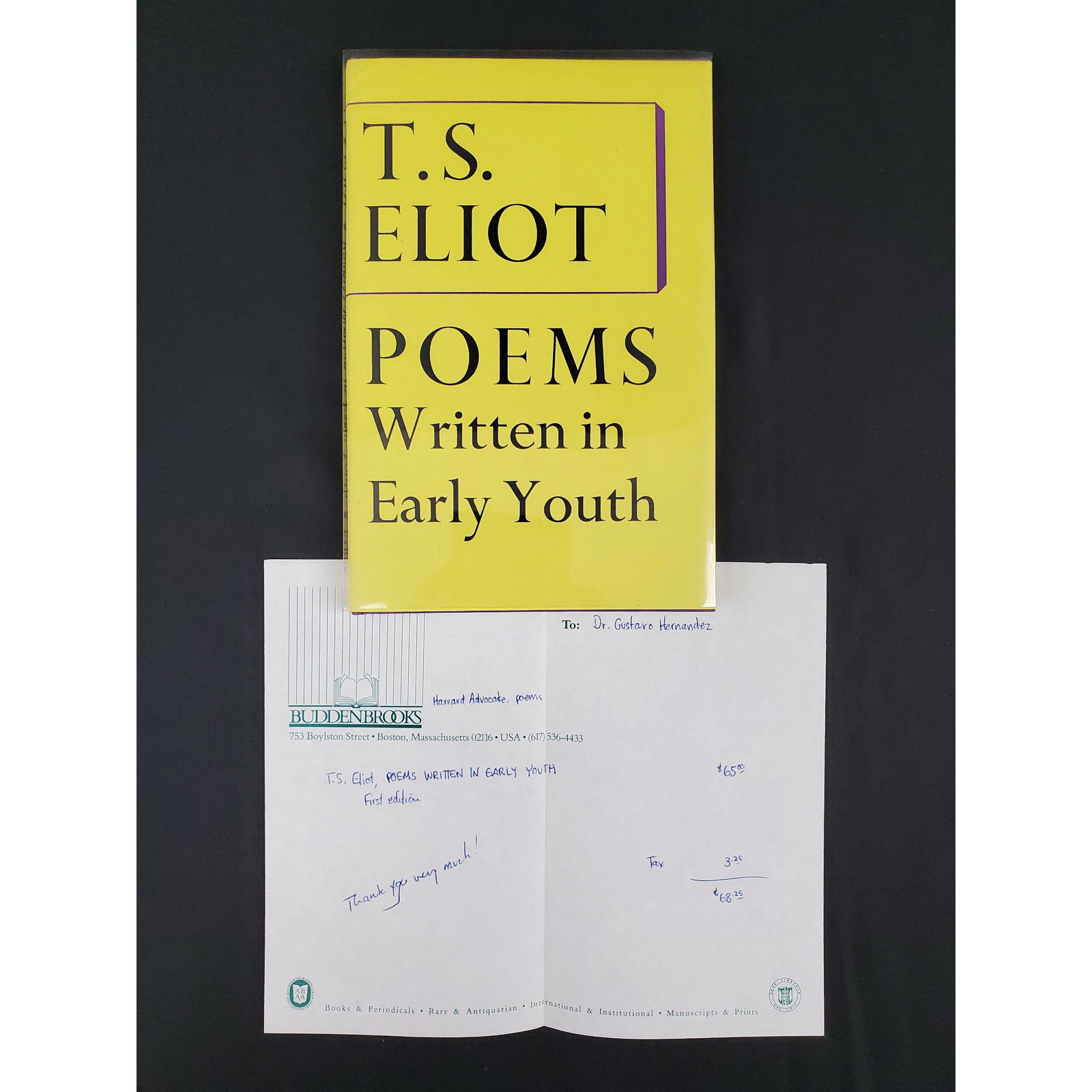 T.S Eliot, 1st Ed 1967 Poems written in early youth (1 of 8)