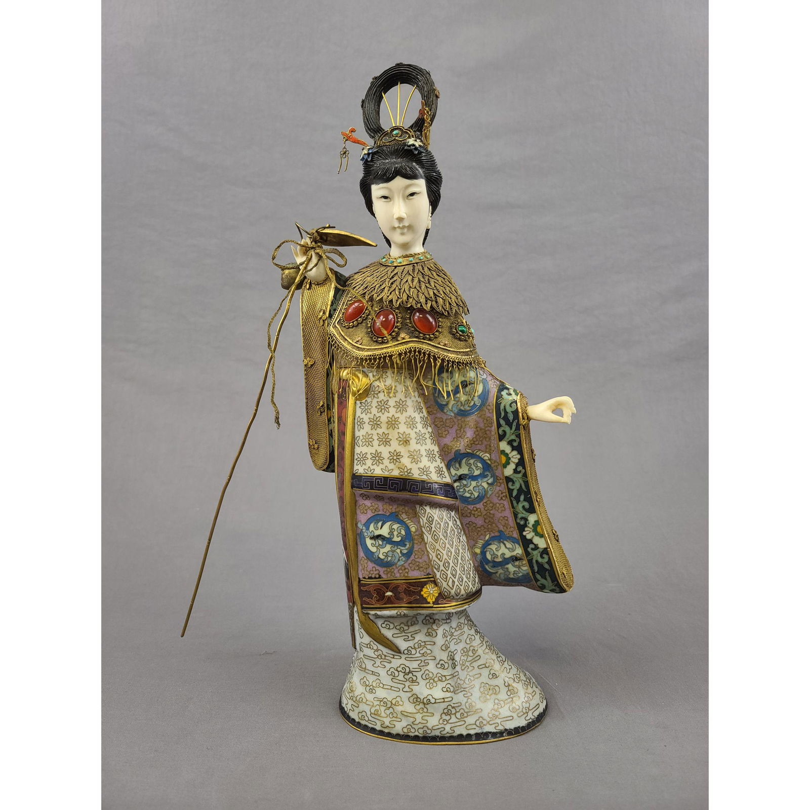 Chinese enamel & Silver/Turquoise Cloisonne w/ Jewels (1 of 15)