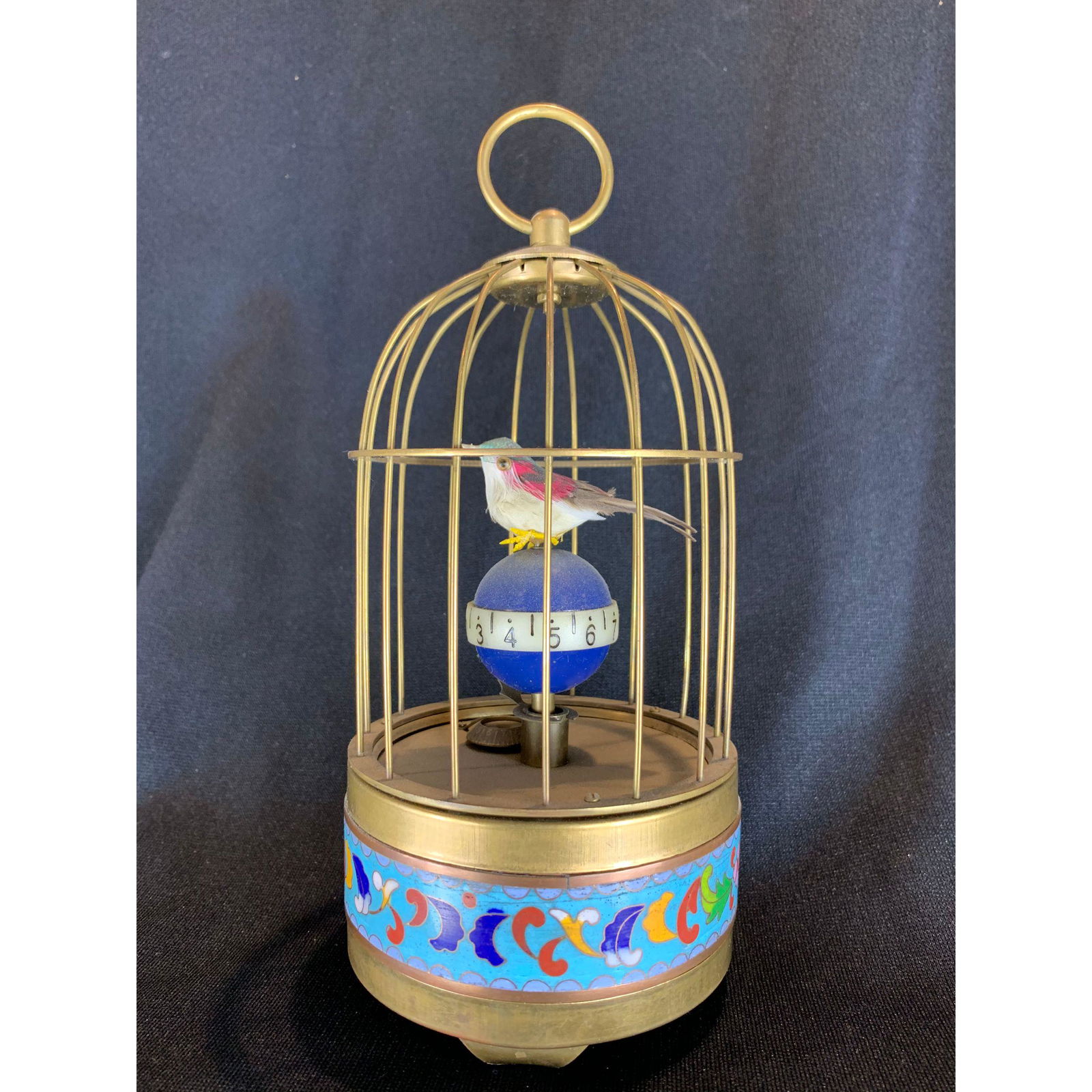 Antique Cloisonne automaton clock birdcage form (1 of 15)