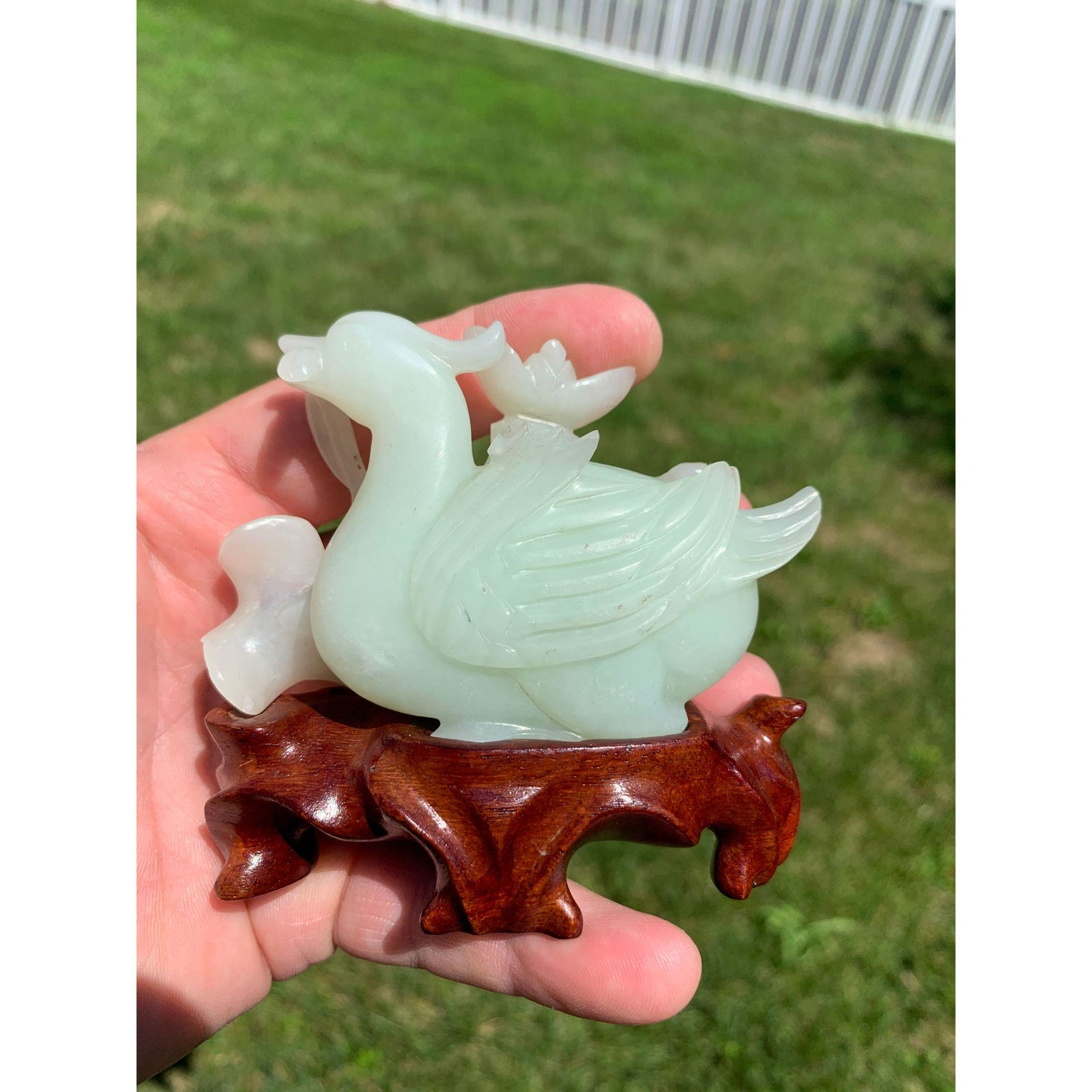 Antique white jade mandarin duck (1 of 18)