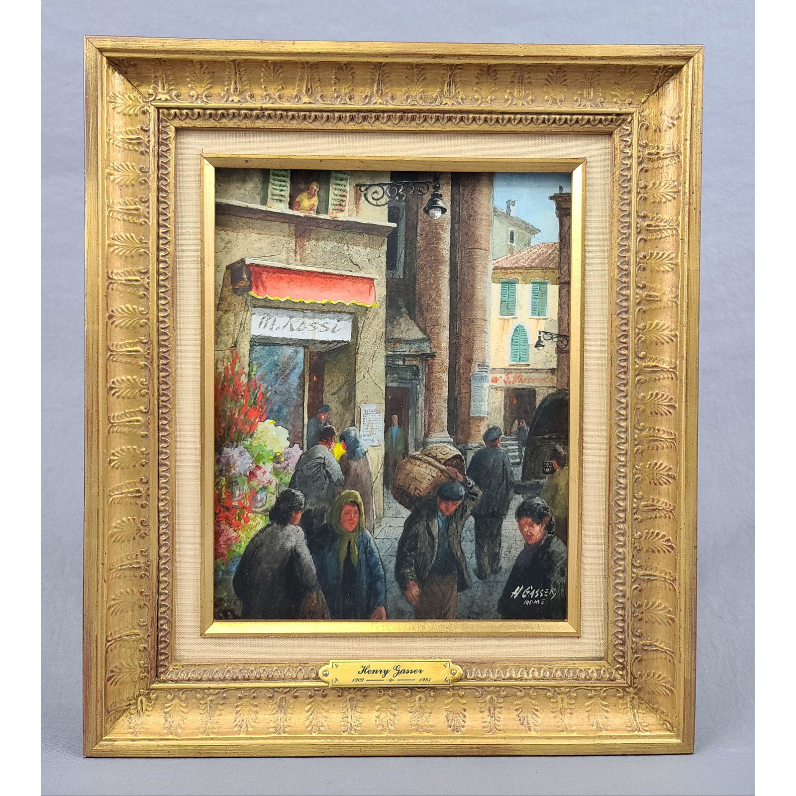 Signed Henry Gasser (1909-1981) Watercolor Rome (1 of 12)