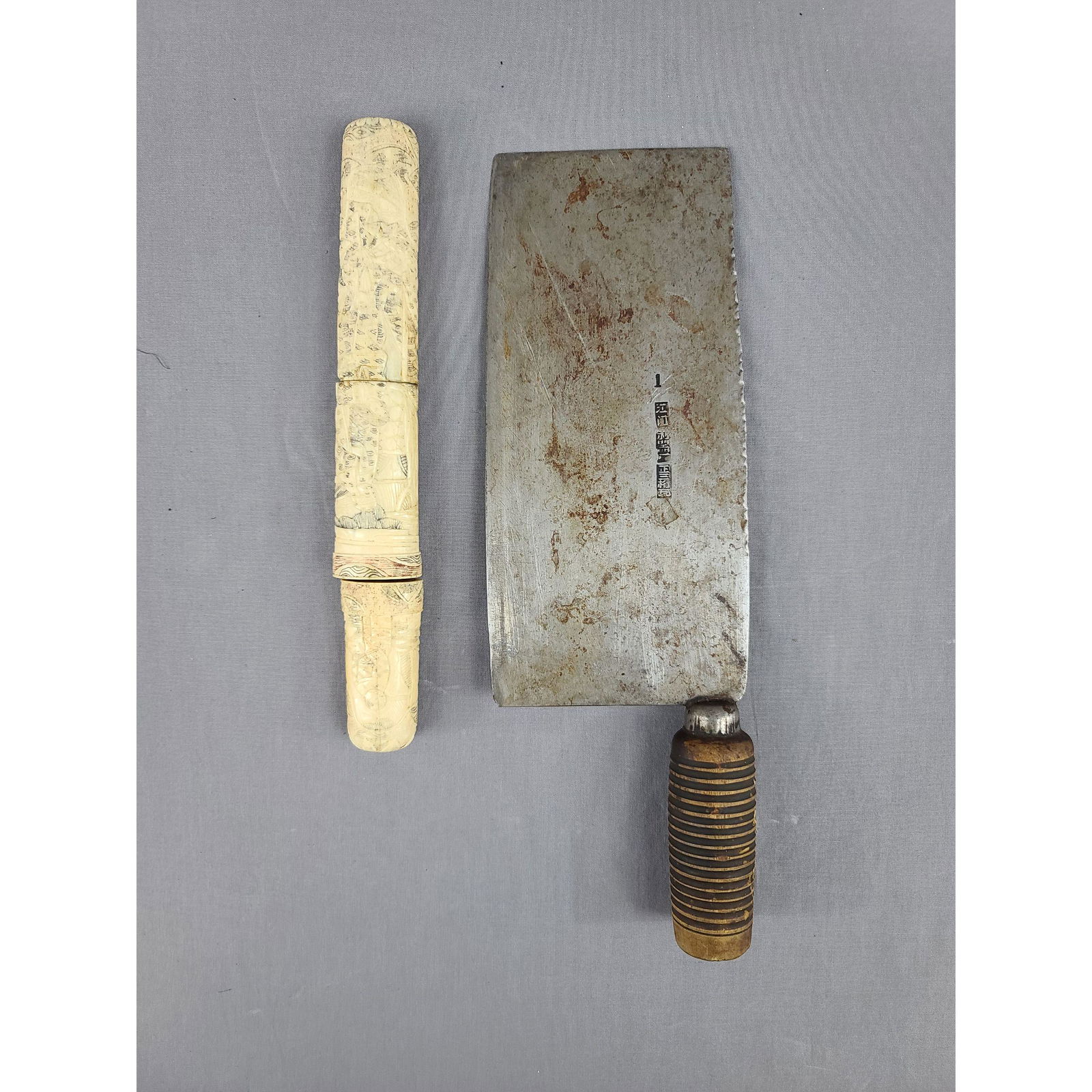 Chinese Meat Cleaver & Japanese Short Sword (1 of 20)