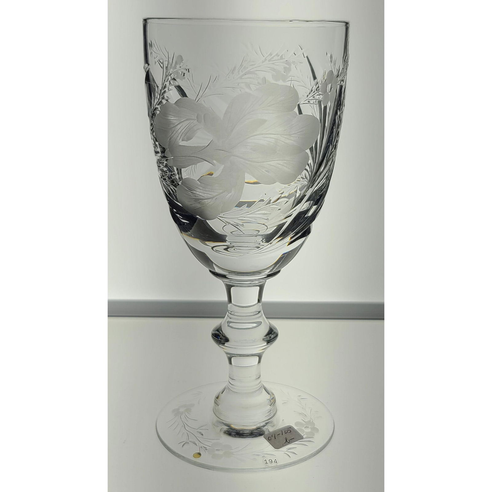 American Brilliant Period "Gravic Iris" Water Goblet (1 of 12)