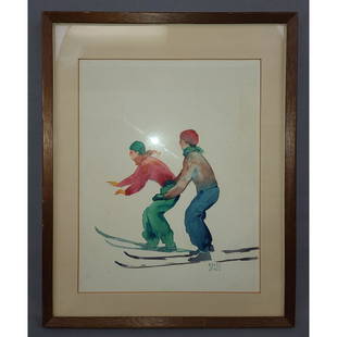 Roy Kneeland Watercolor New York 1891-1982: Roy Kneeland Watercolor New York 1891-1982,Frame Measures 17 3/4" x 14",Sight Measures 13 1/4" x 10 1/2"