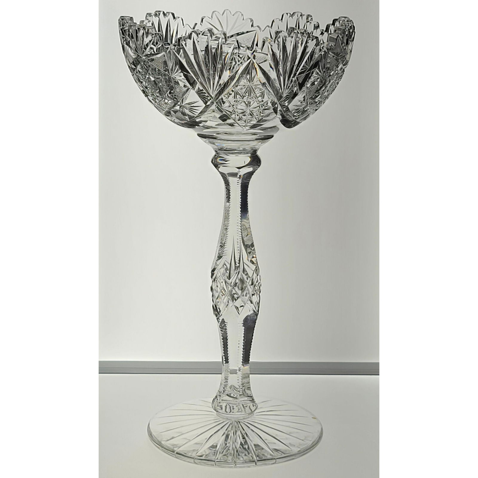 Signed J HOARE American Brilliant Cut Glass Compote (1 of 17)