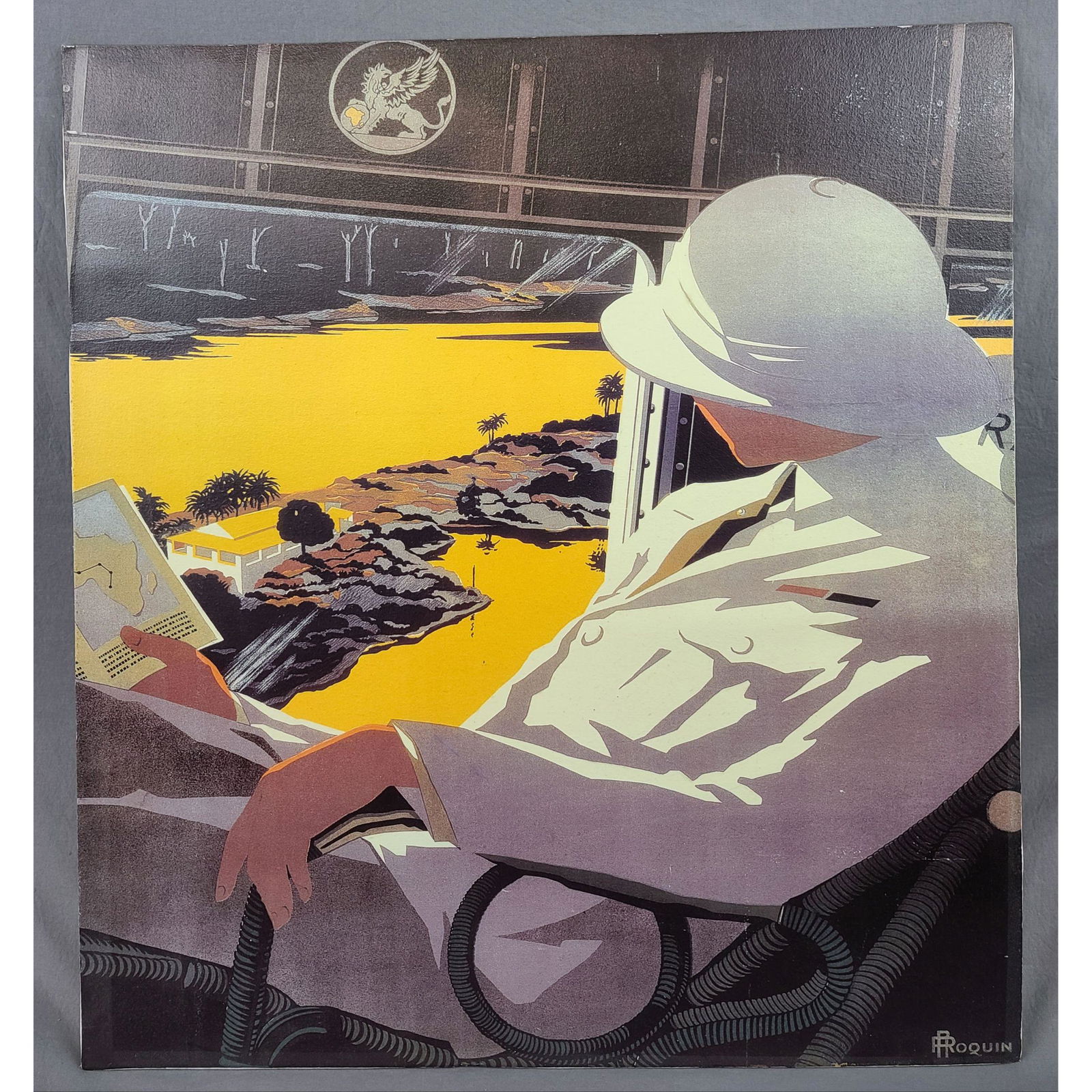 Lithograph Print on Canvas: Lithograph Print on Canvas (A ROQUIN) Measures 28 1/2" x 26"