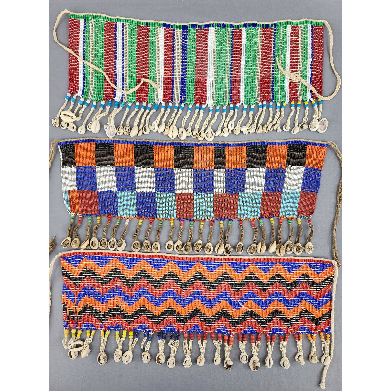 Lot Of 3 Cache Sexe Beaded Textile Apron (1 of 9)