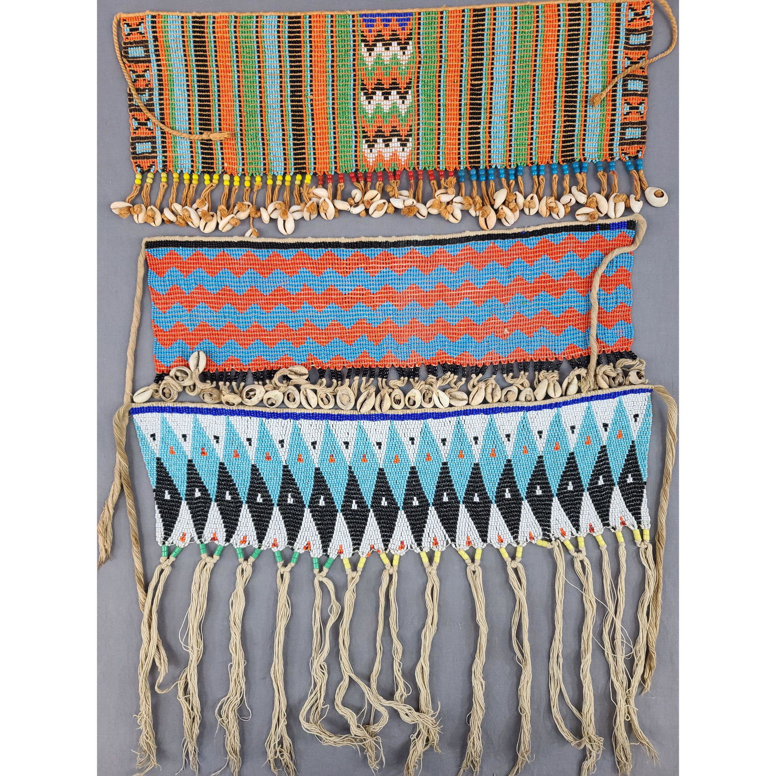 Lot Of 3 Cache Sexe Beaded Textile Apron (1 of 6)