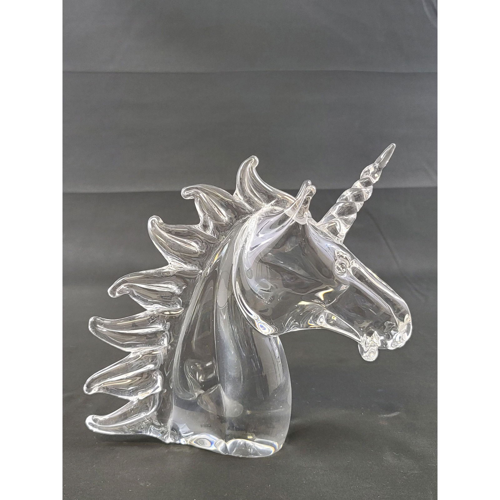 Signed  "F.M. Ronneby"  Crystal Art Glass Unicorn (1 of 7)
