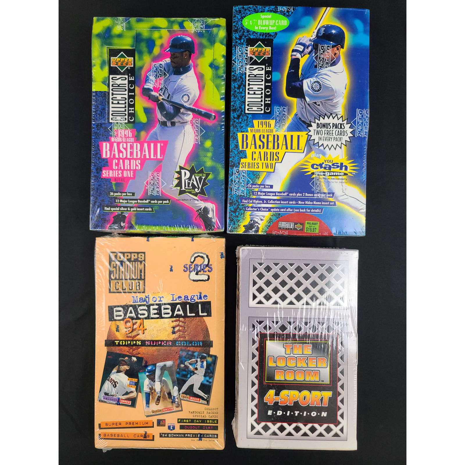 VINTAGE LOT OF 4 BOXES OF SEALED BASEBALL CARDS... (1 of 5)