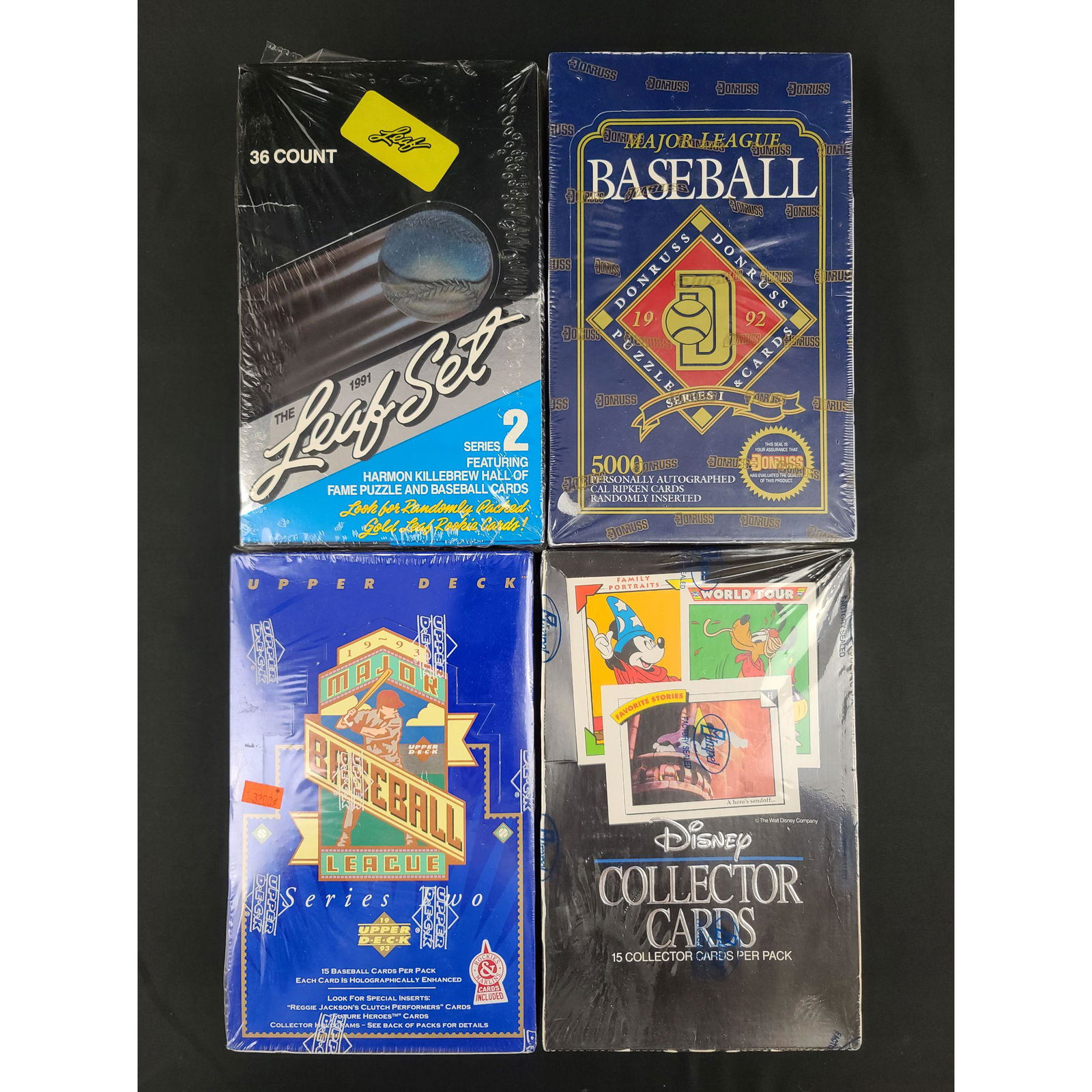VINTAGE LOT OF 4 BOXES OF SEALED BASEBALL CARDS... (1 of 5)