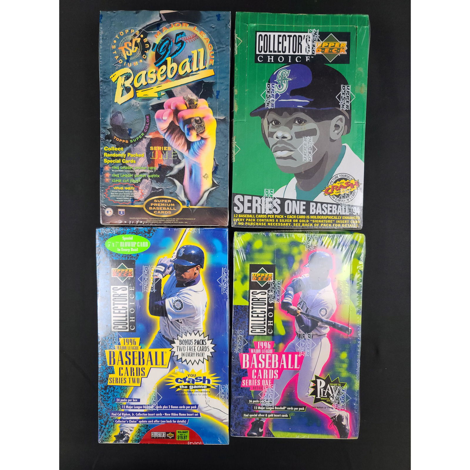 VINTAGE LOT OF 4 BOXES OF SEALED BASEBALL CARDS... (1 of 5)