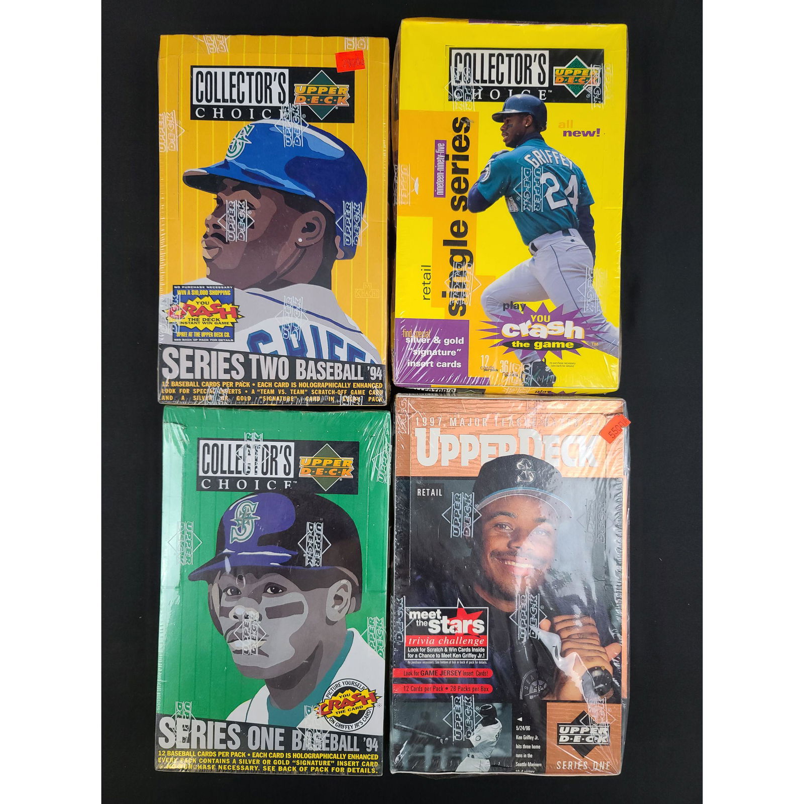 VINTAGE LOT OF 4 BOXES OF SEALED BASEBALL CARDS... (1 of 5)