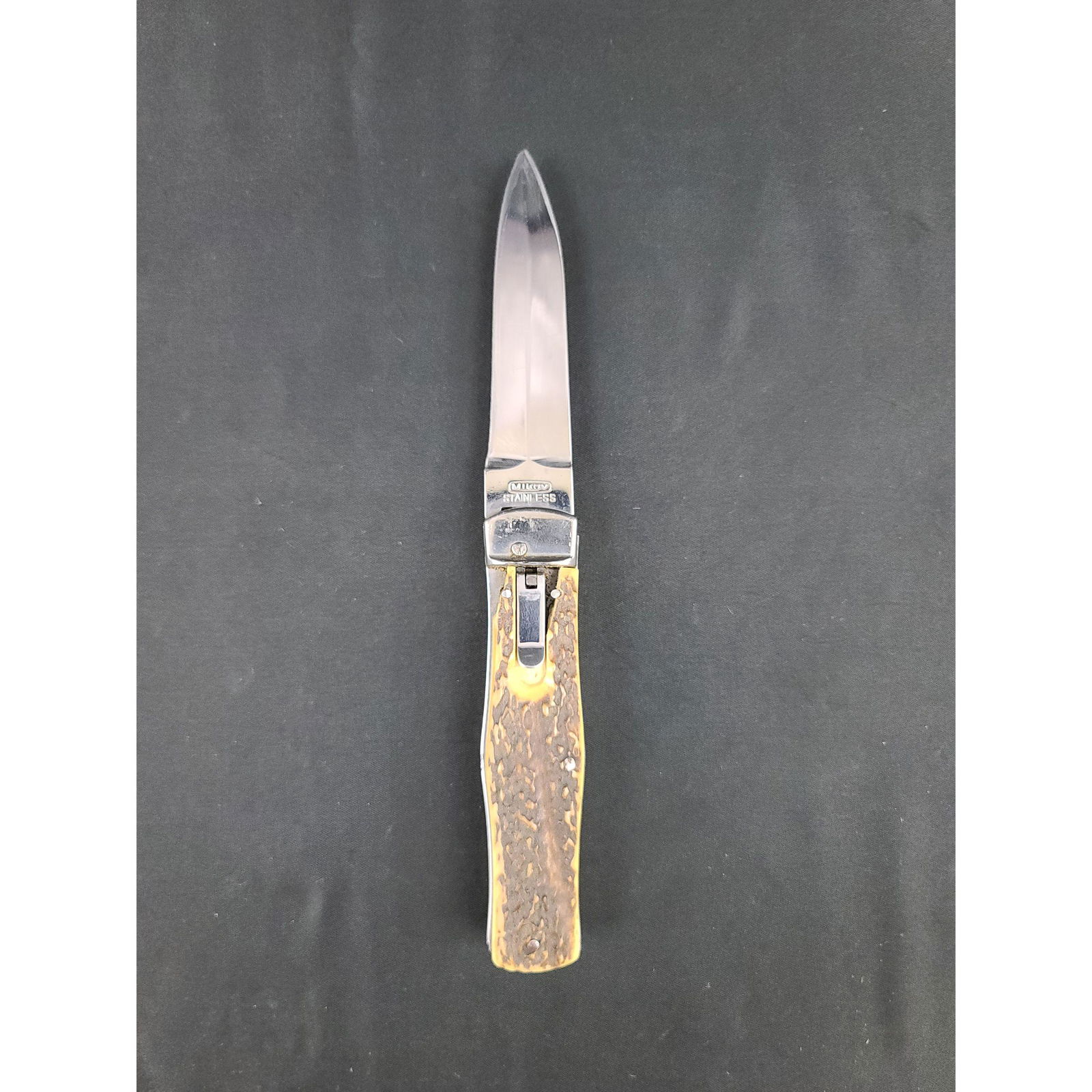 Vintage Stag Handle Switch Blade "MIKOV" (1 of 15)