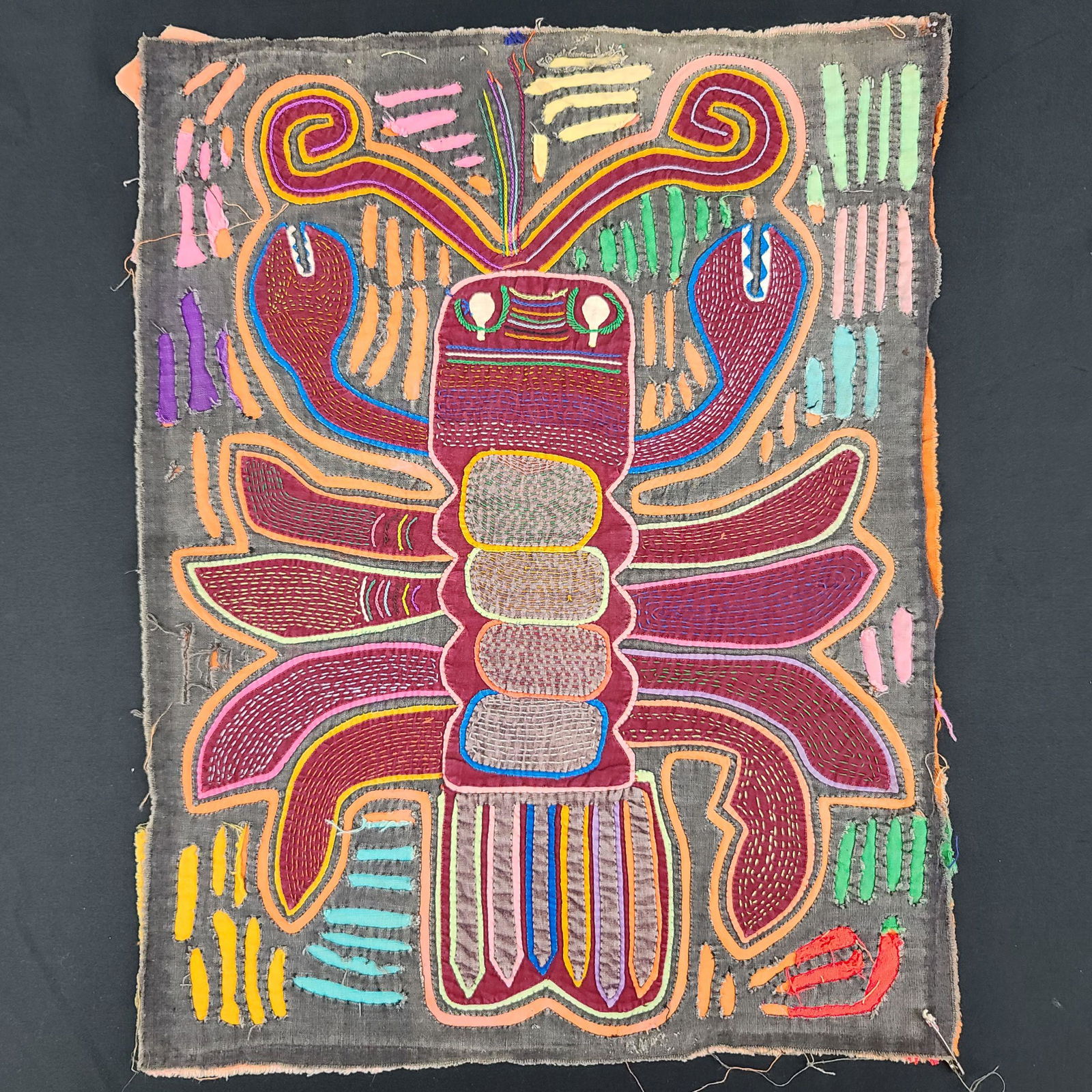 A Fine Antique KUNA MOLA "Lobster" Panama San Blas Isla (1 of 13)