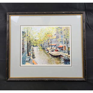 Andre Bardet LE CANAL Seriolithograph: Andre Bardet LE CANAL Seriolithograph. Measures 19.5" x 22.5"