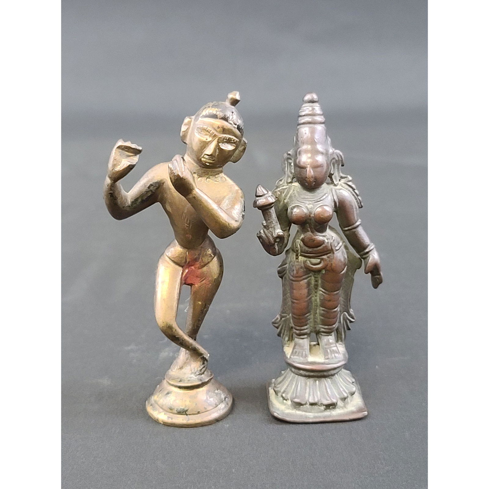 2 Antique Hindu Bronze Indian Deity Sculptures (1 of 18)