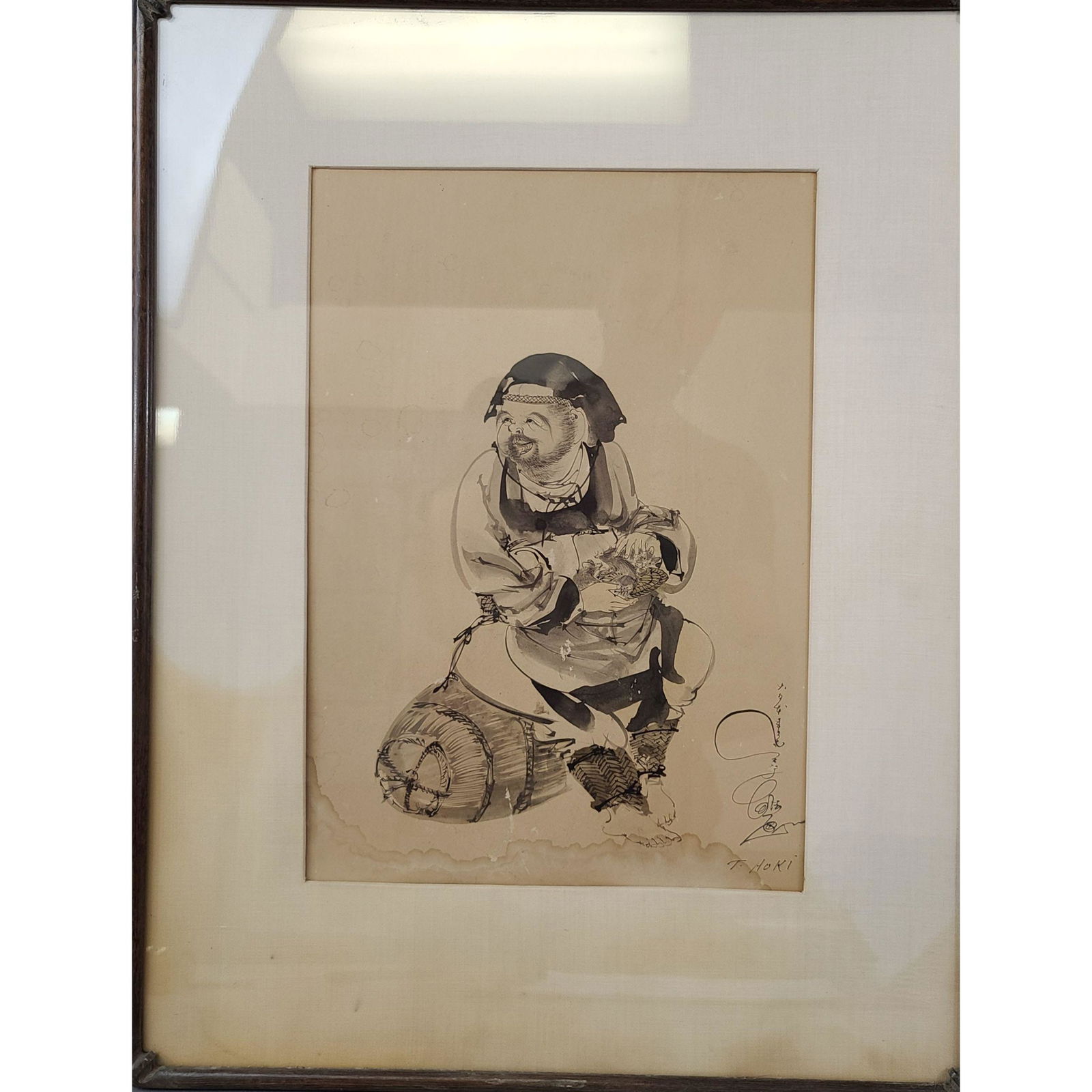 Signed T Aoki Watercolor Drawing Signed (1 of 10)