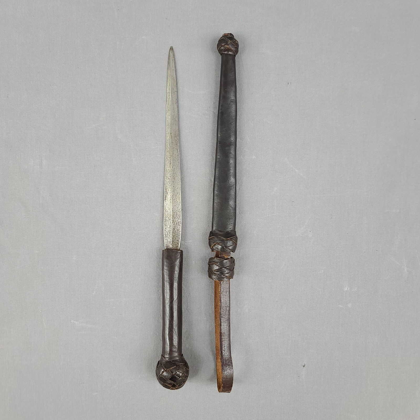 Antique Hand Made Dagger In Leather Sheath (1 of 19)